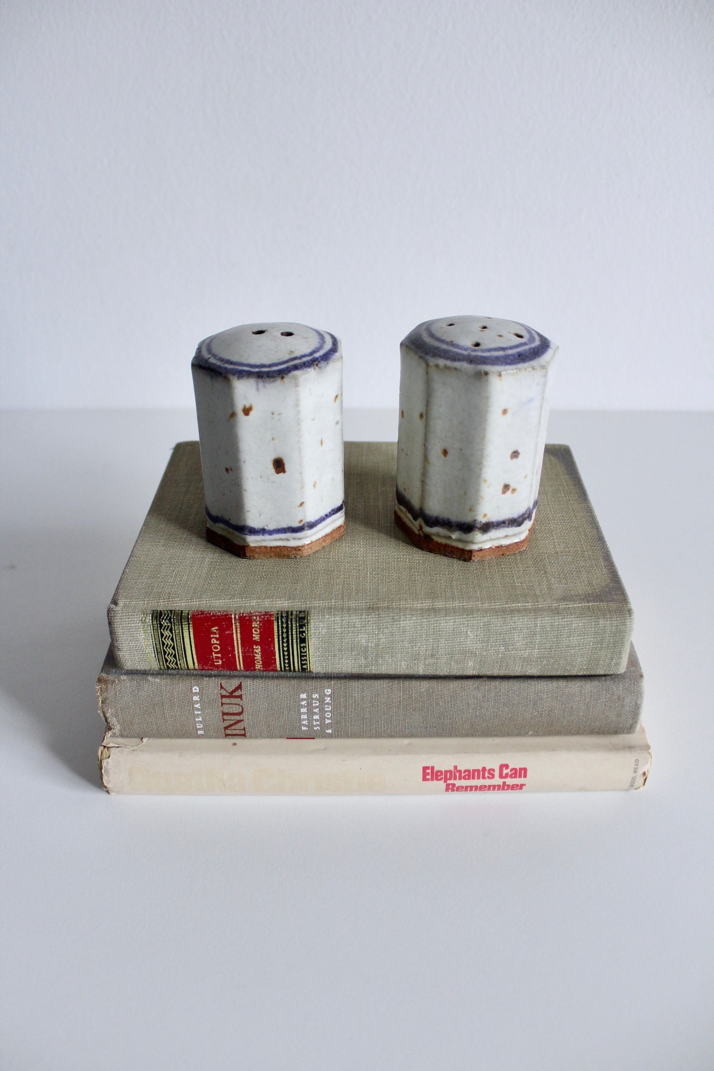 Midcentury Handmade Stoneware S&P Shakers