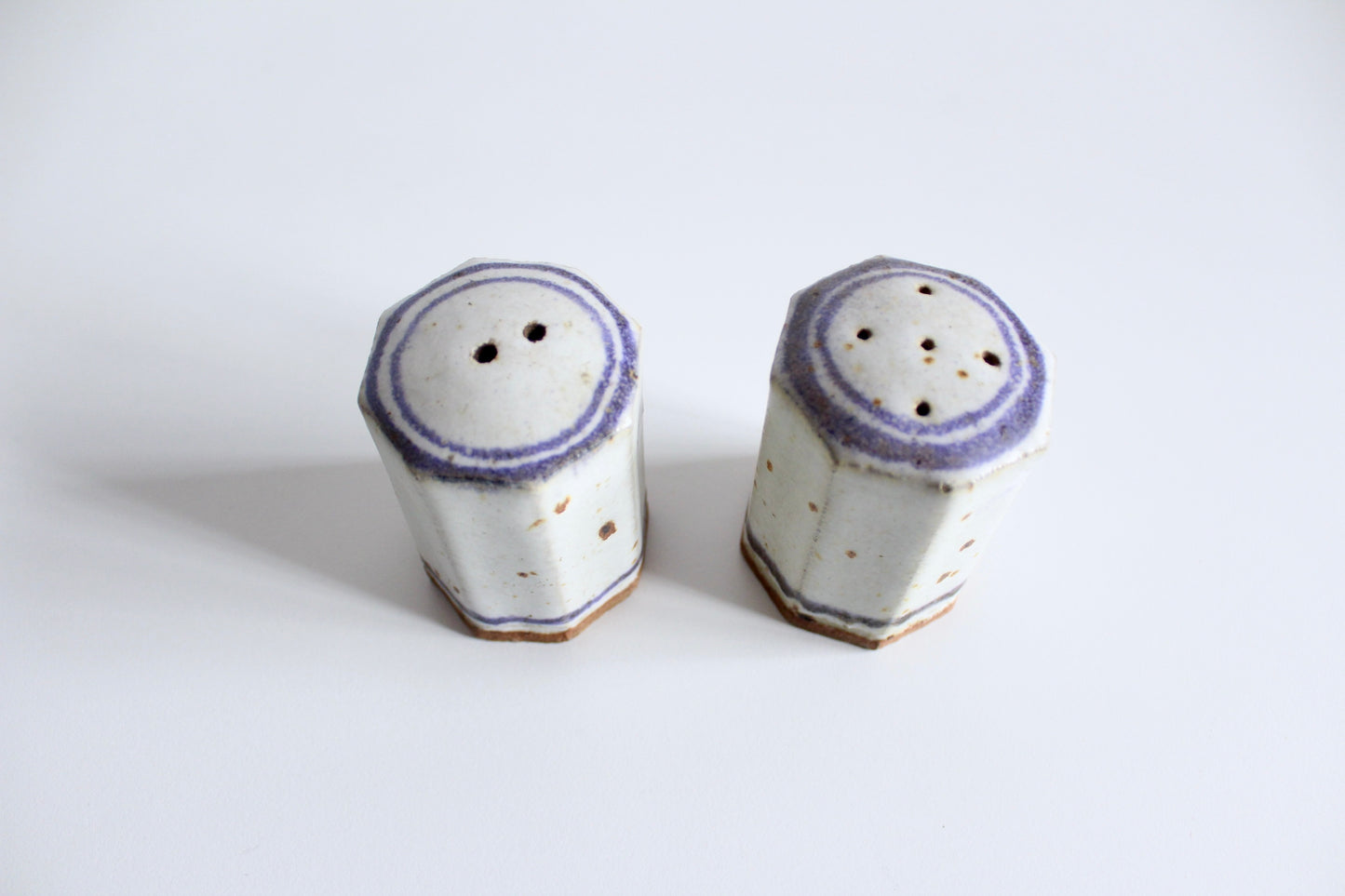 Midcentury Handmade Stoneware S&P Shakers