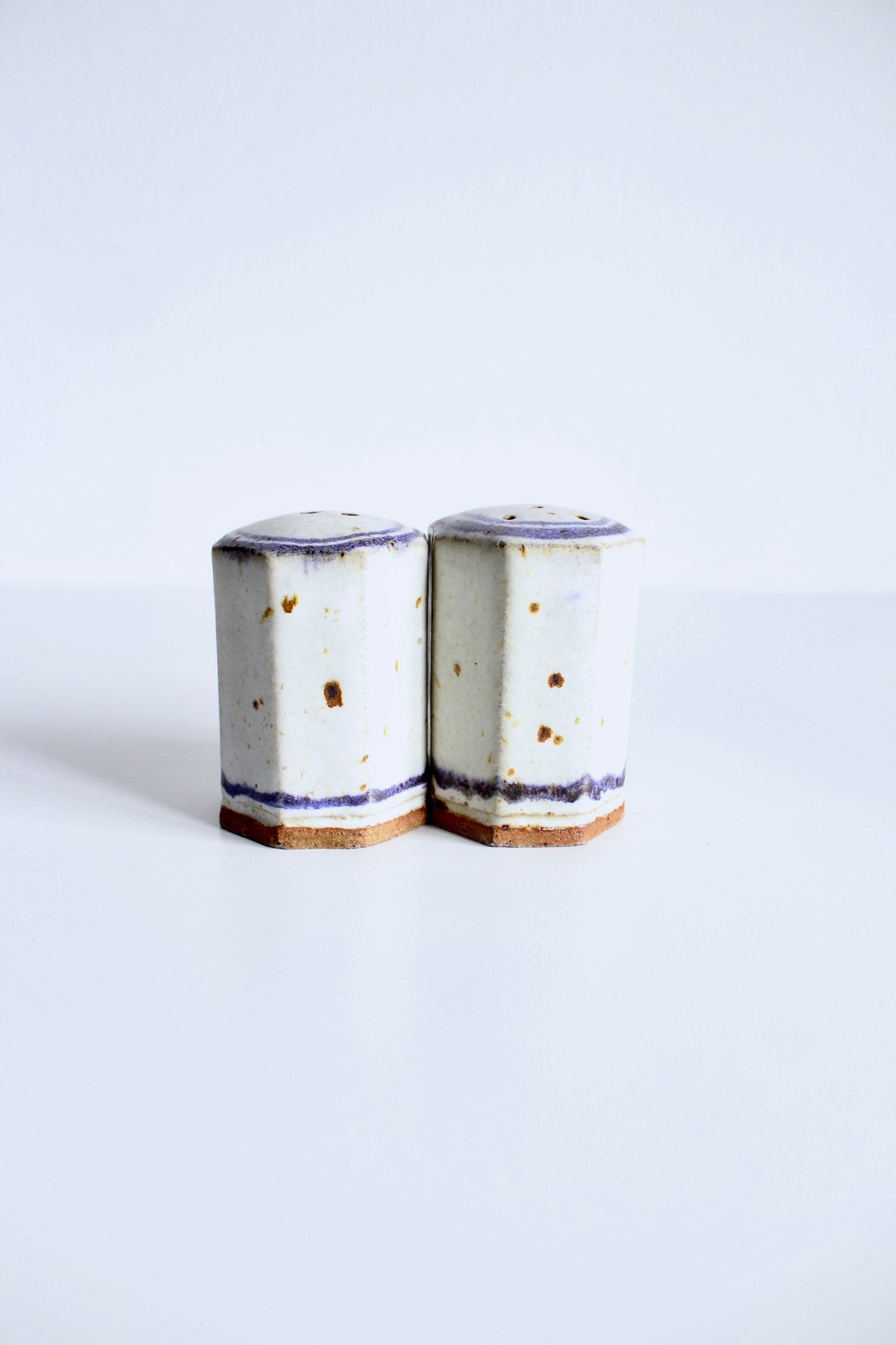 Midcentury Handmade Stoneware S&P Shakers