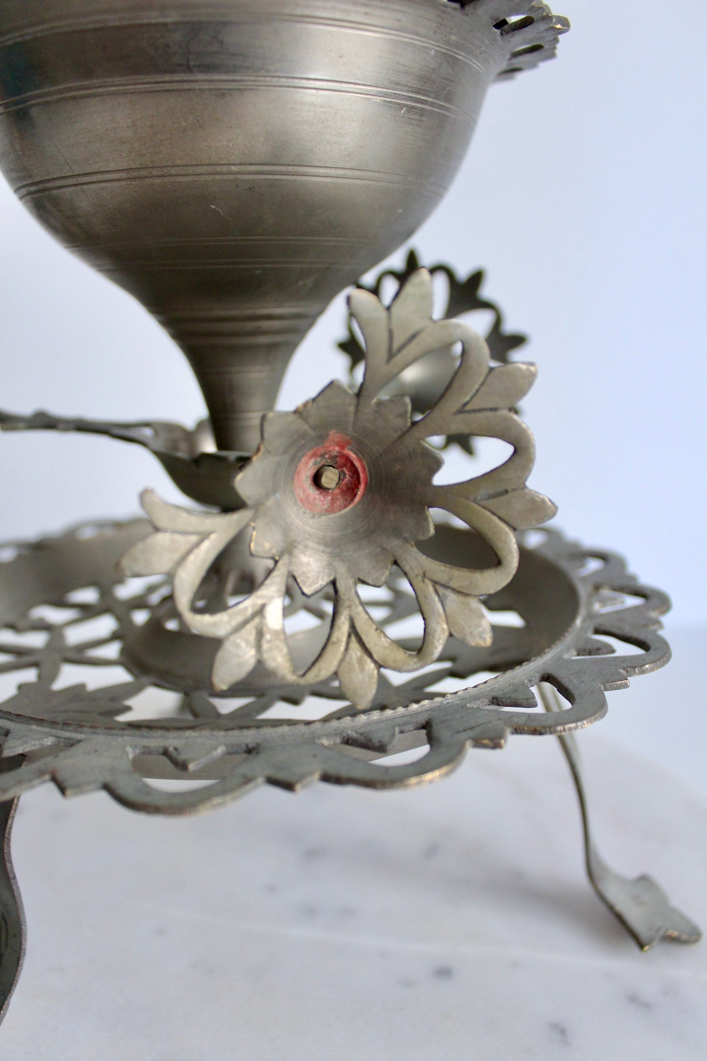 Vintage Folk Art Mubkhar with Mercedes Benz Hood Ornament