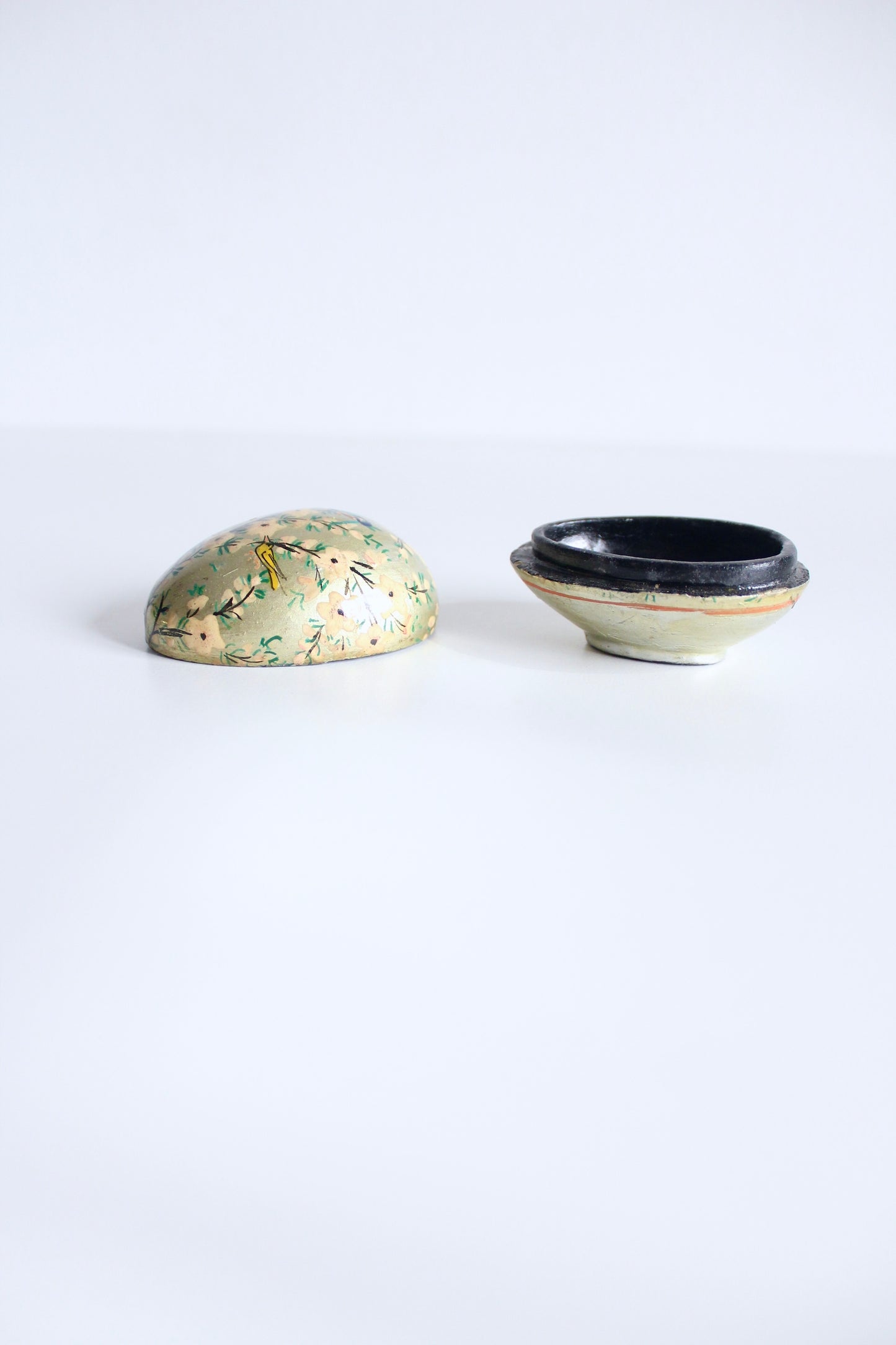 Beautiful Papier-Mâché Lacquered Kashmiri Egg Shaped Box