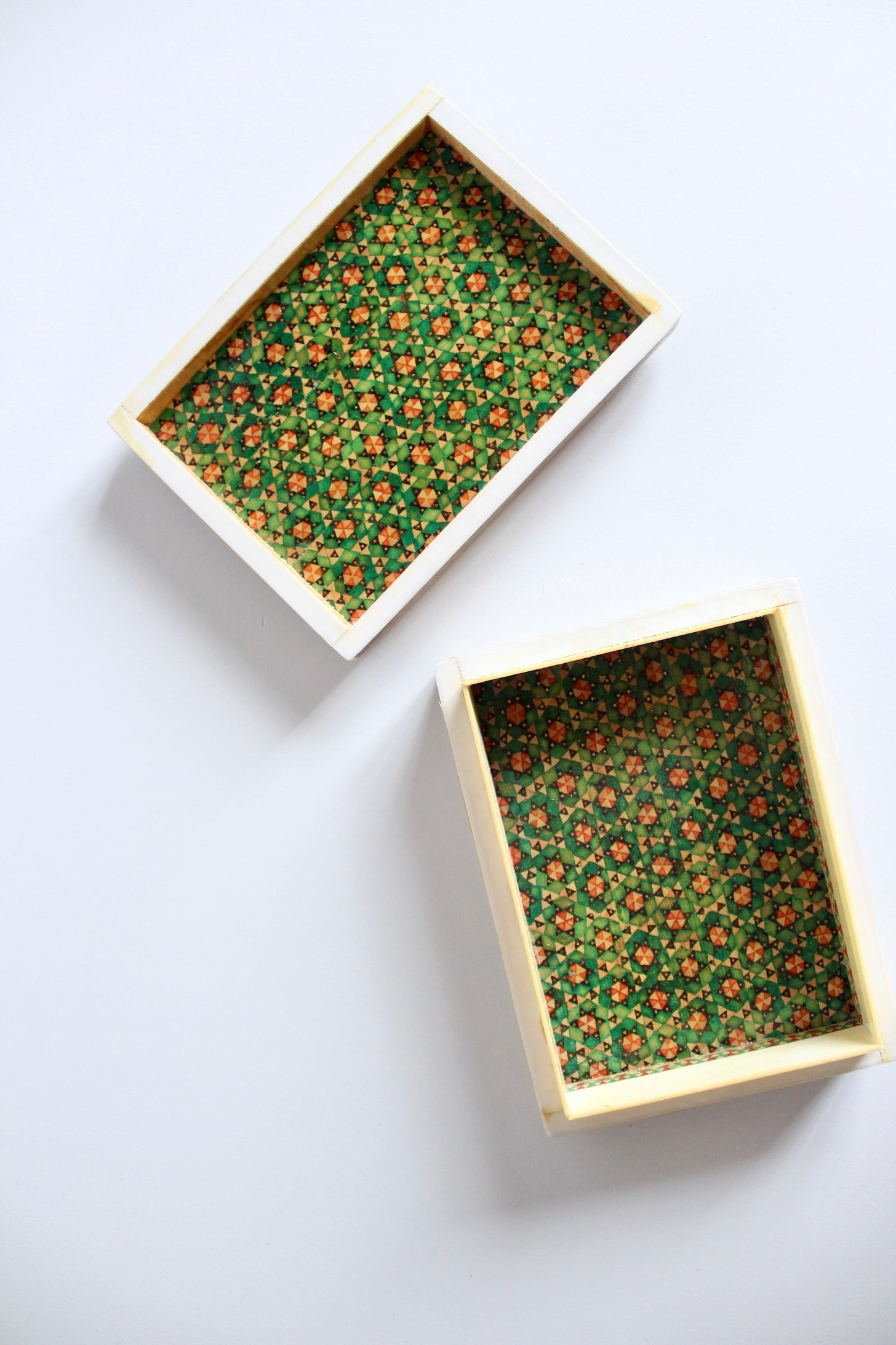 Persian Khatam Kari Handmade Box with Painted Lid