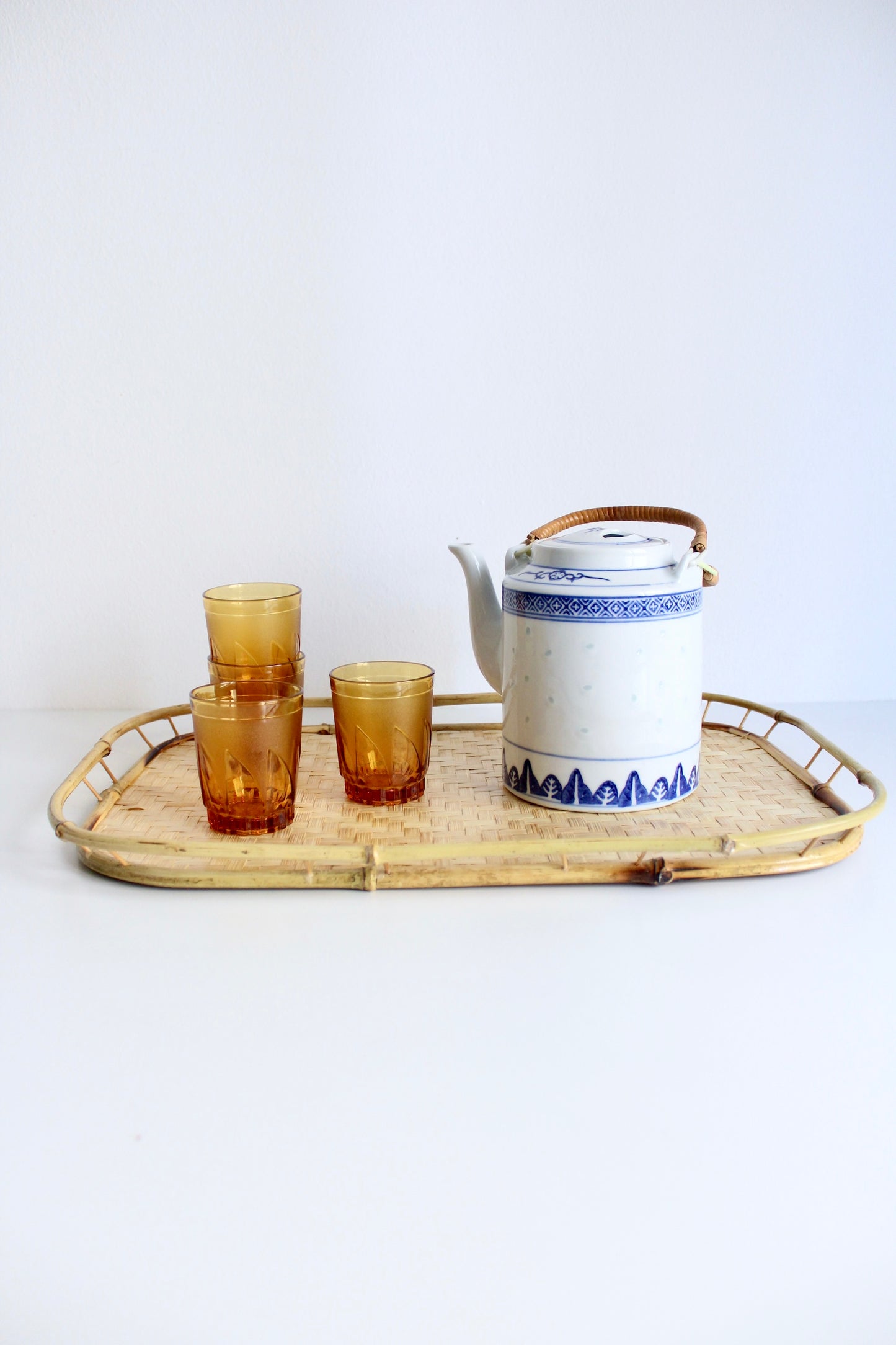 Set of Four Bamboo Trays