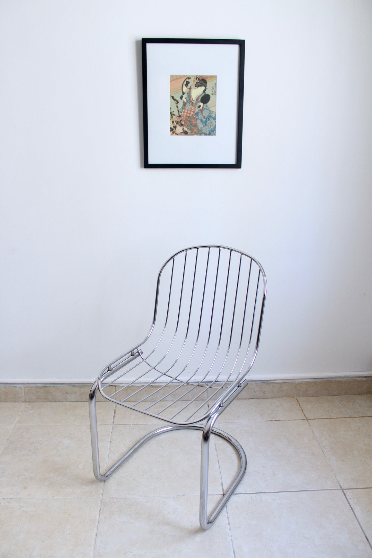 1970-1980s Sets of Four Chrome Dining Chairs
