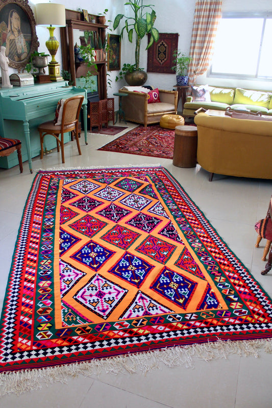Vintage Persian Shiraz Kilim - 156x300