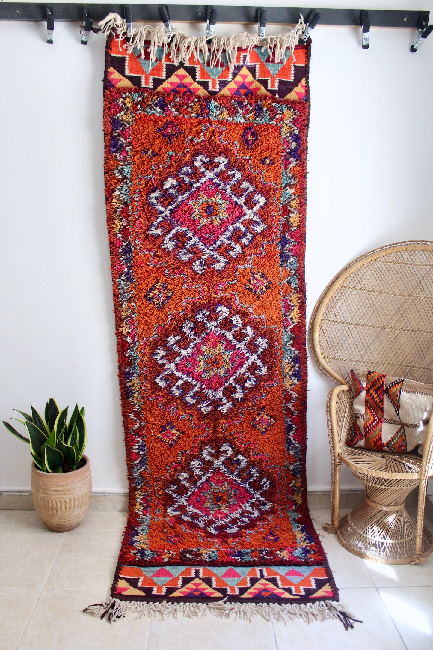 Vintage Shaggy Sadu Runner - 93x320