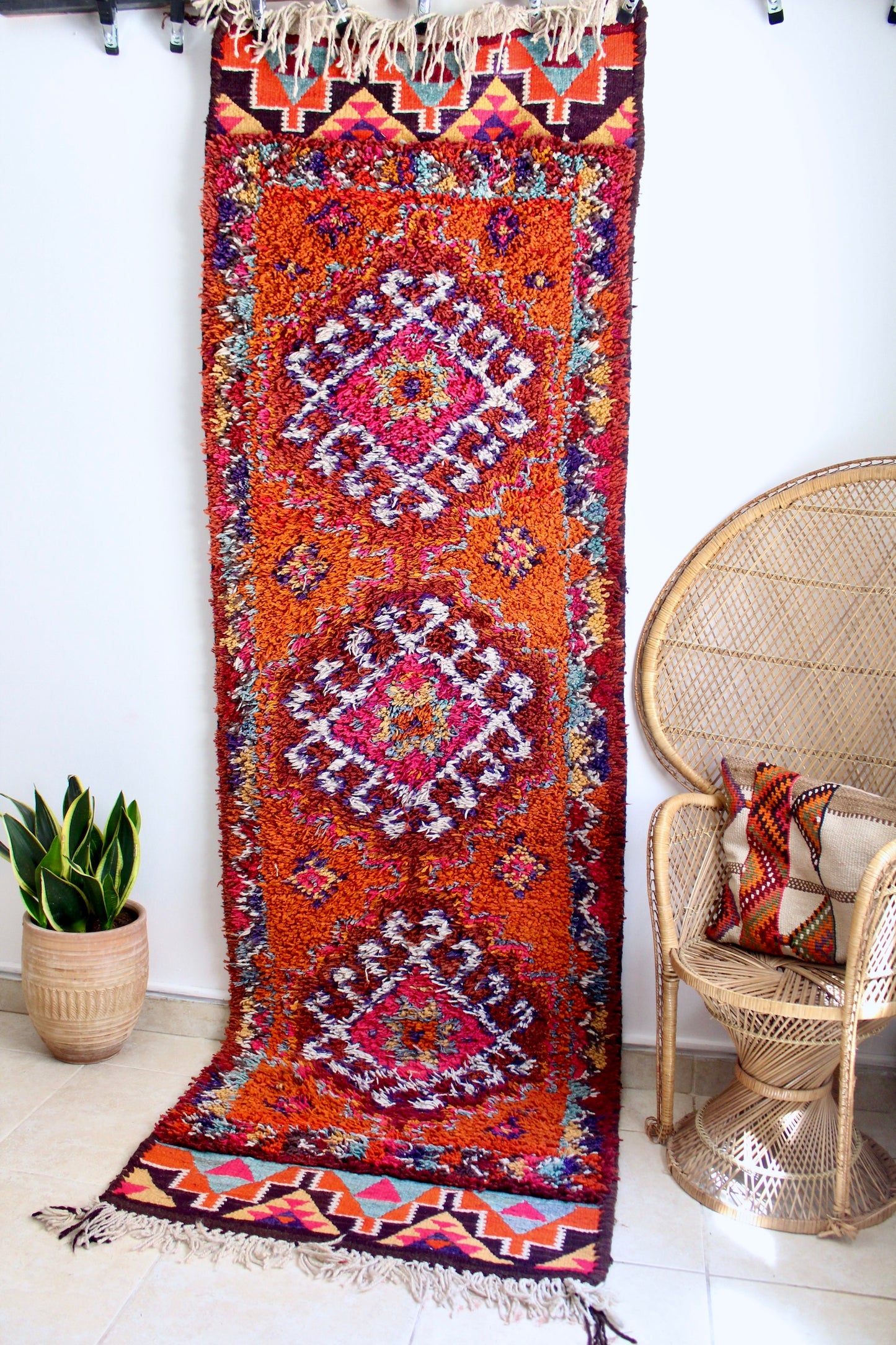 Vintage Shaggy Sadu Runner - 93x320