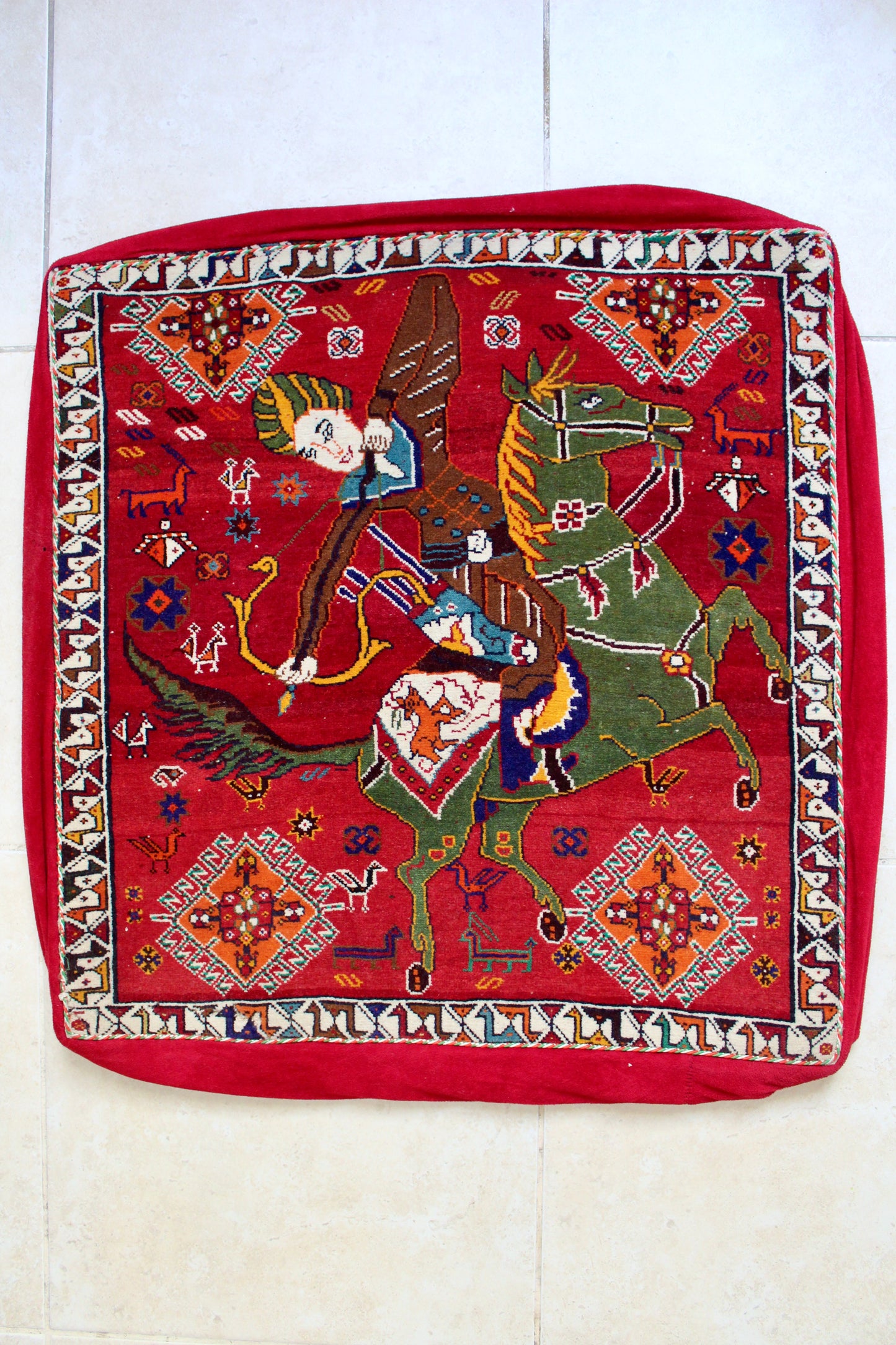 Vintage Qashqai Floor Cushion Covers Set - 66cm x 69cm