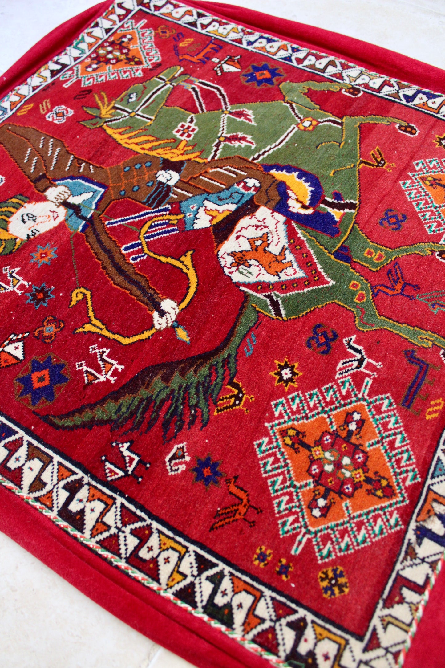 Vintage Qashqai Floor Cushion Covers Set - 66cm x 69cm