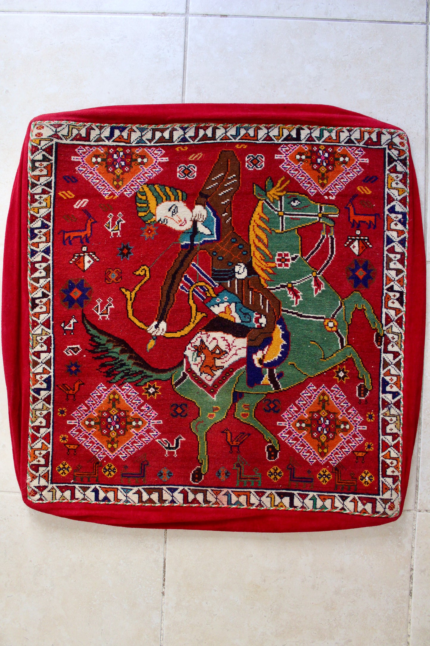Vintage Qashqai Floor Cushion Covers Set - 66cm x 69cm