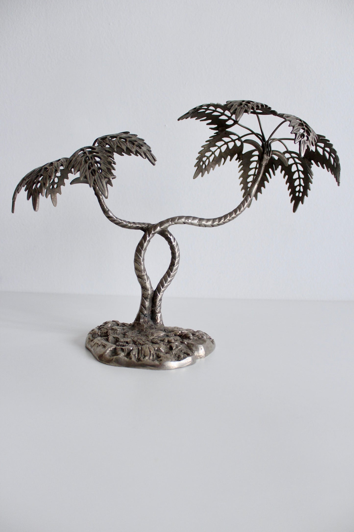 Vintage Brass Palm Trees Sculpture