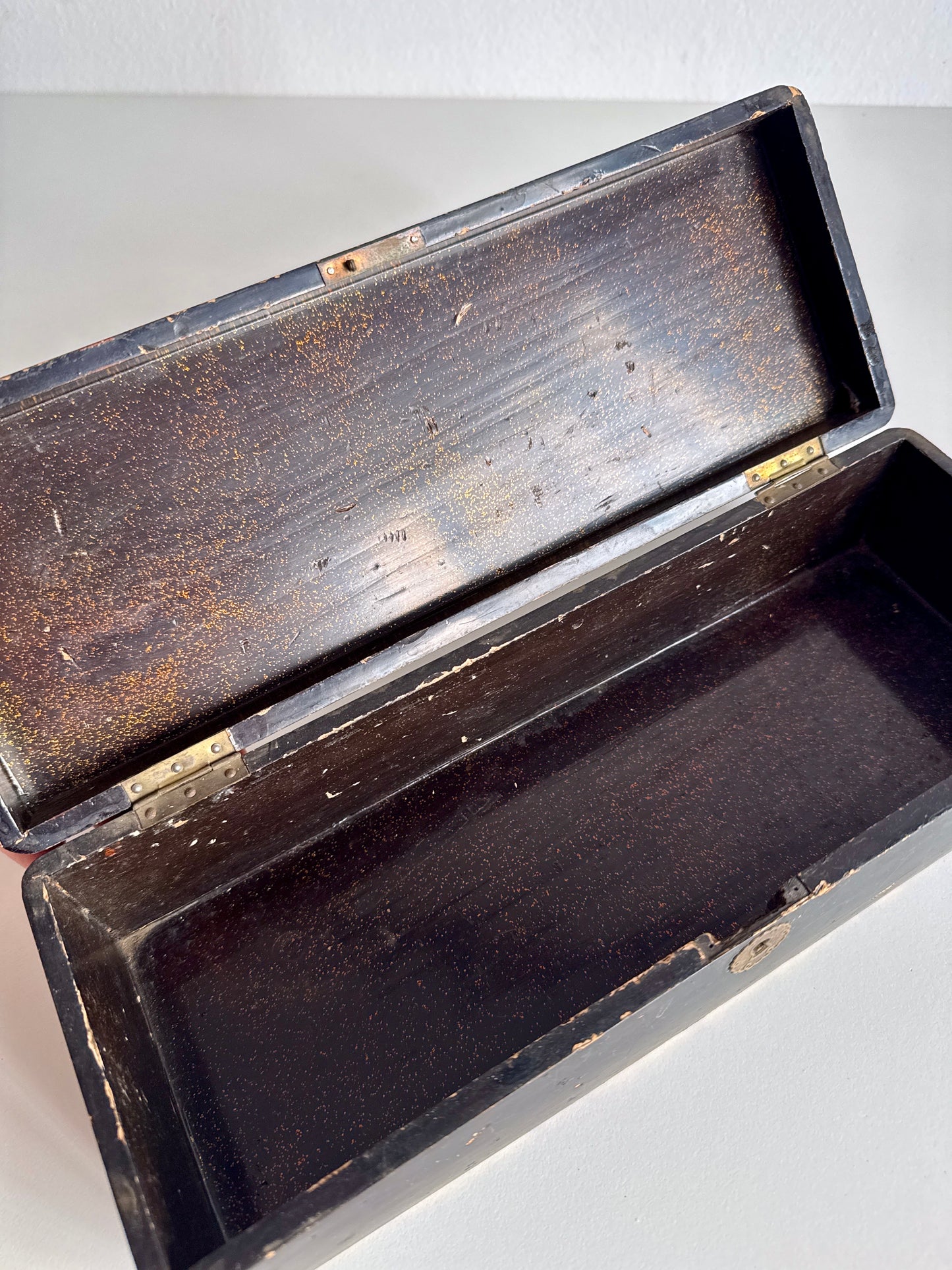 Antique Edo Period Domestic Ink Pen or Incense Lacquered Box
