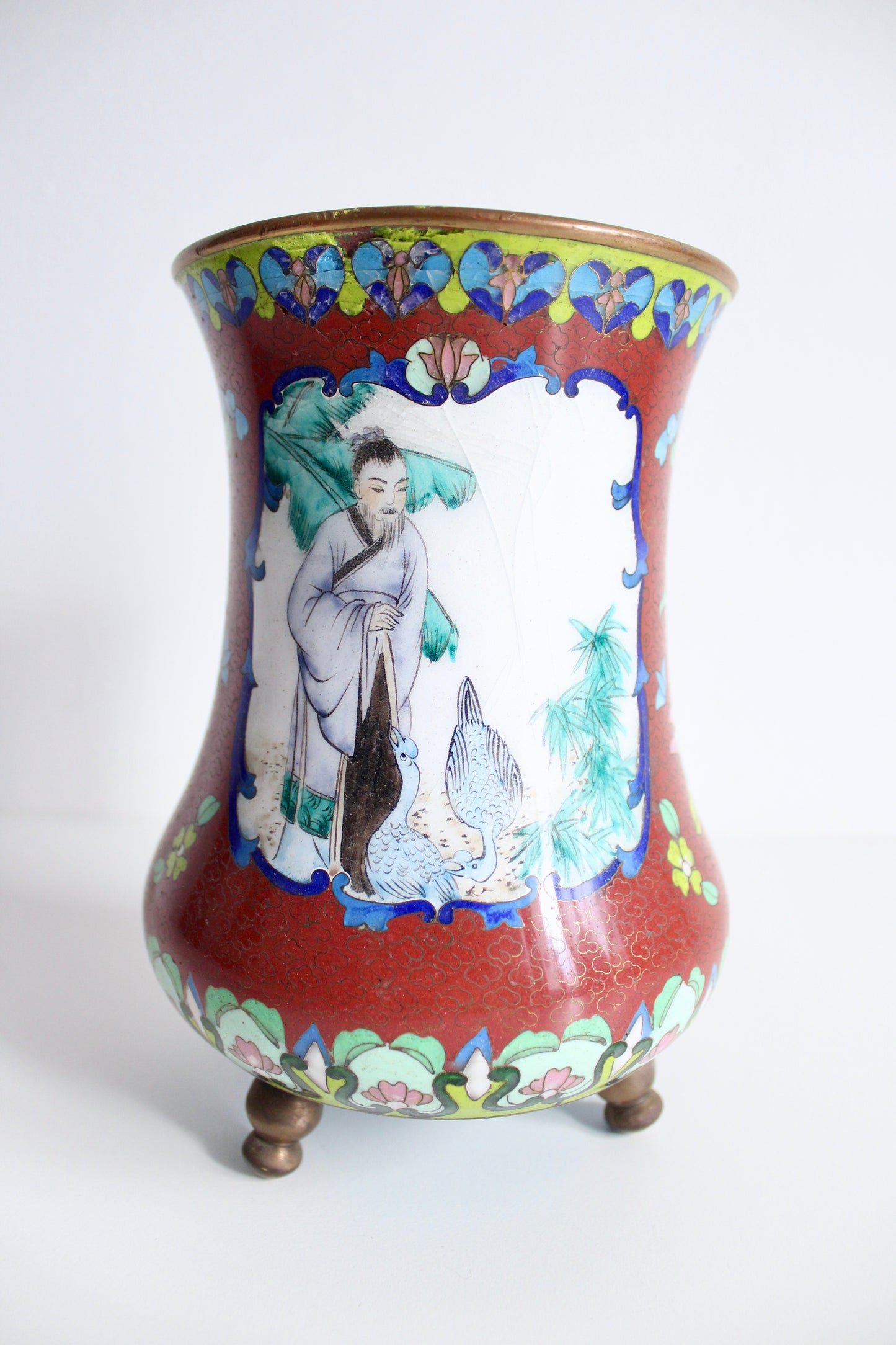 Vintage Handmade Cloisonné Vase