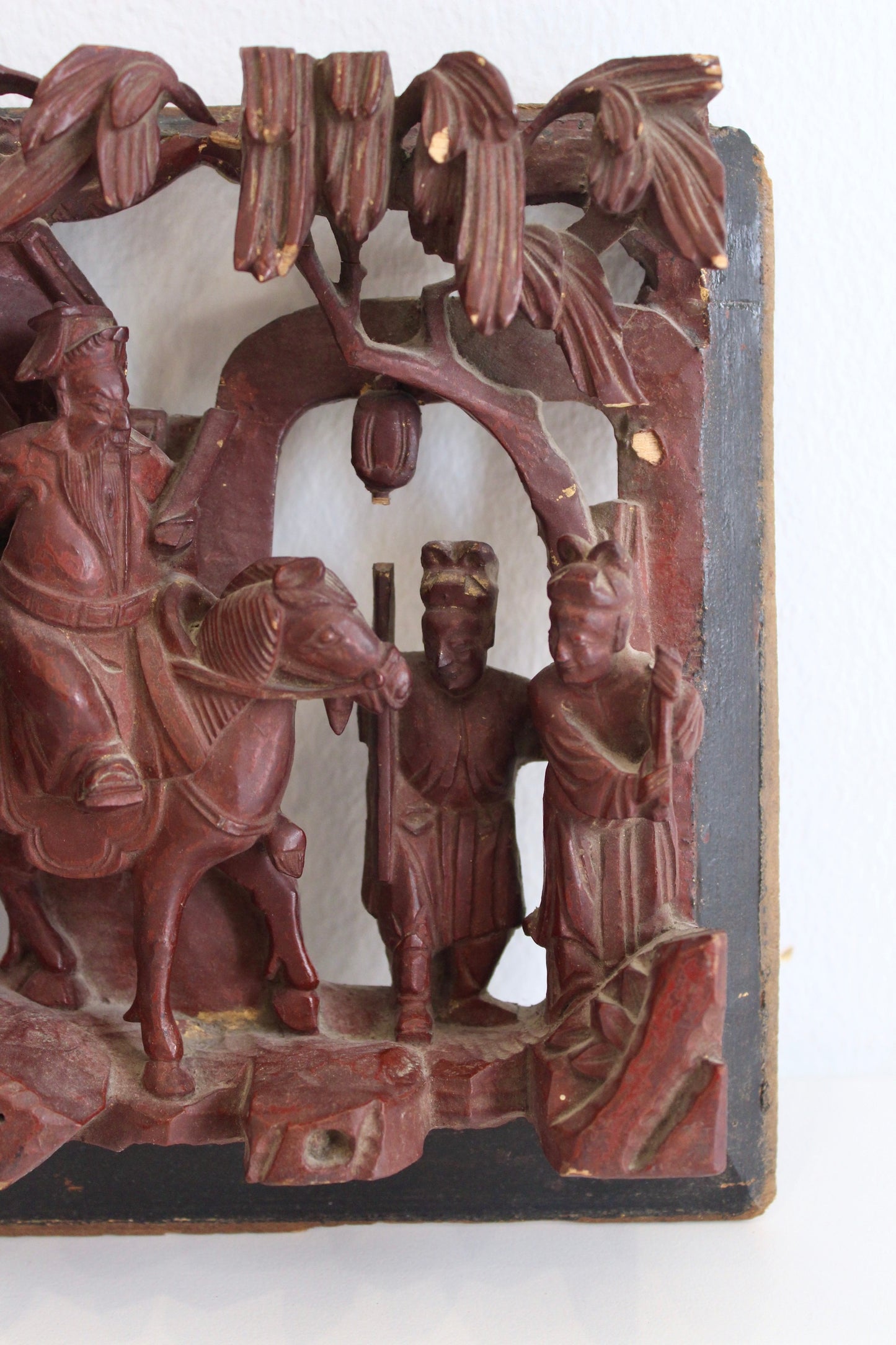 Vintage 1940s Chinese Handcarved and Lacquered Carving