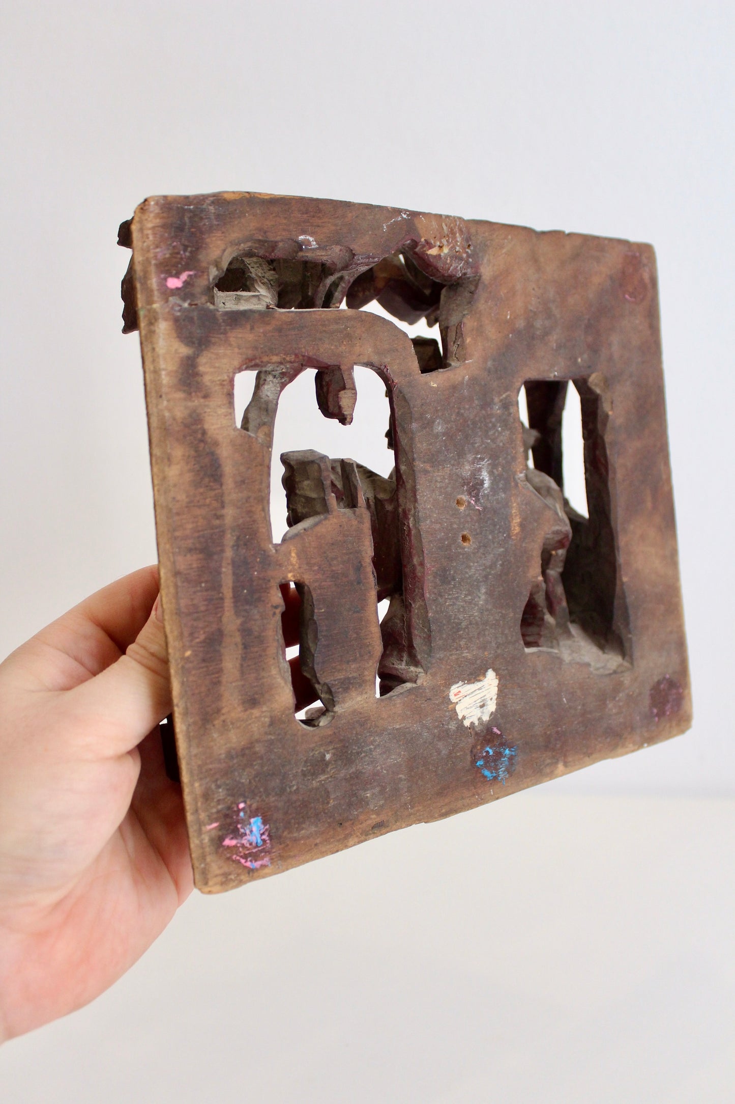 Vintage 1940s Chinese Handcarved and Lacquered Carving