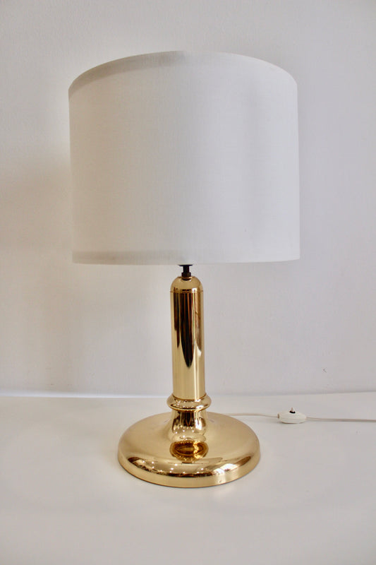Vintage Midcentury Italian Polished Brass Table Lamp
