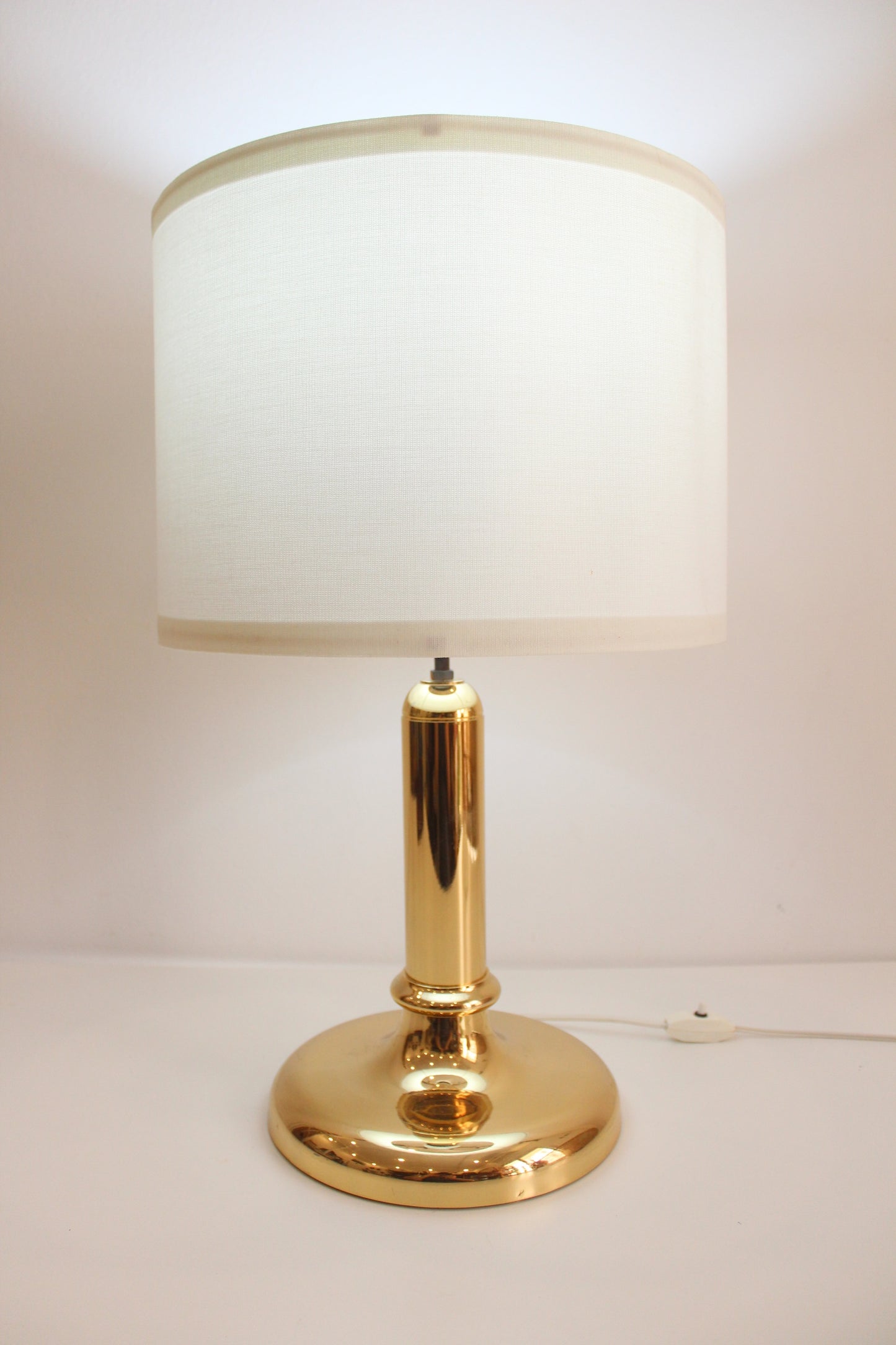 Vintage Midcentury Italian Polished Brass Table Lamp
