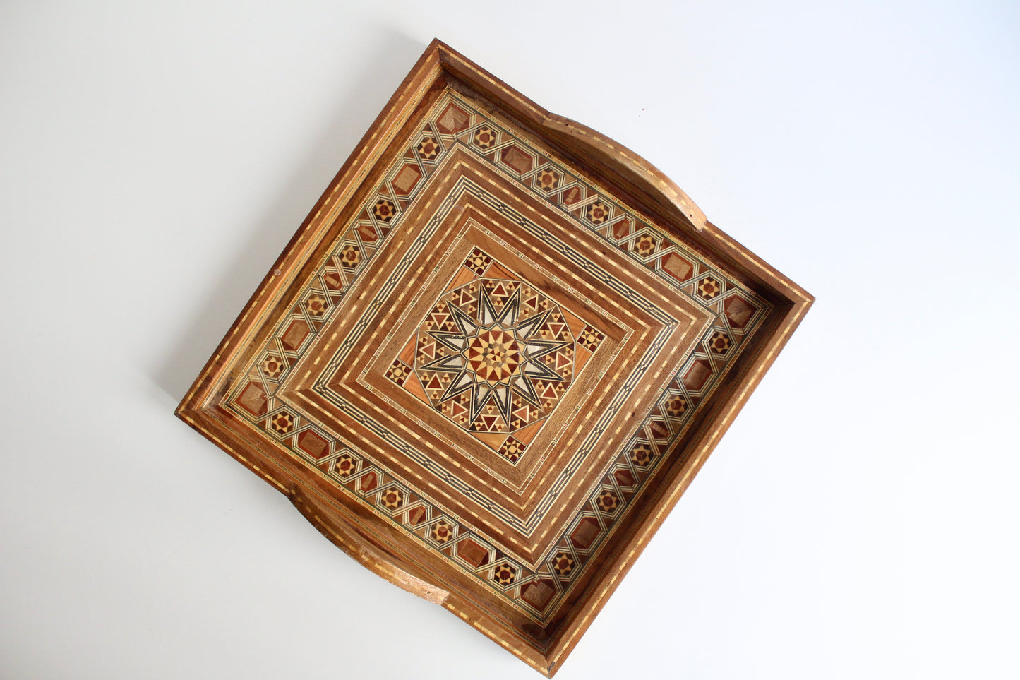 Vintage Arab Marquetry Tray