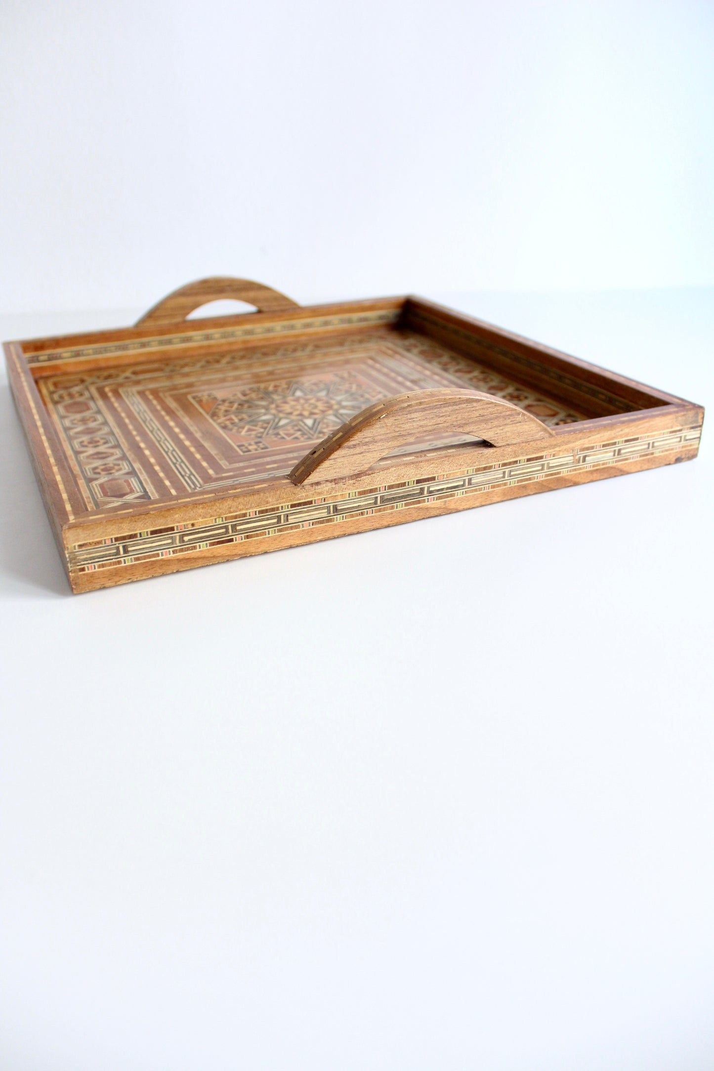 Vintage Arab Marquetry Tray