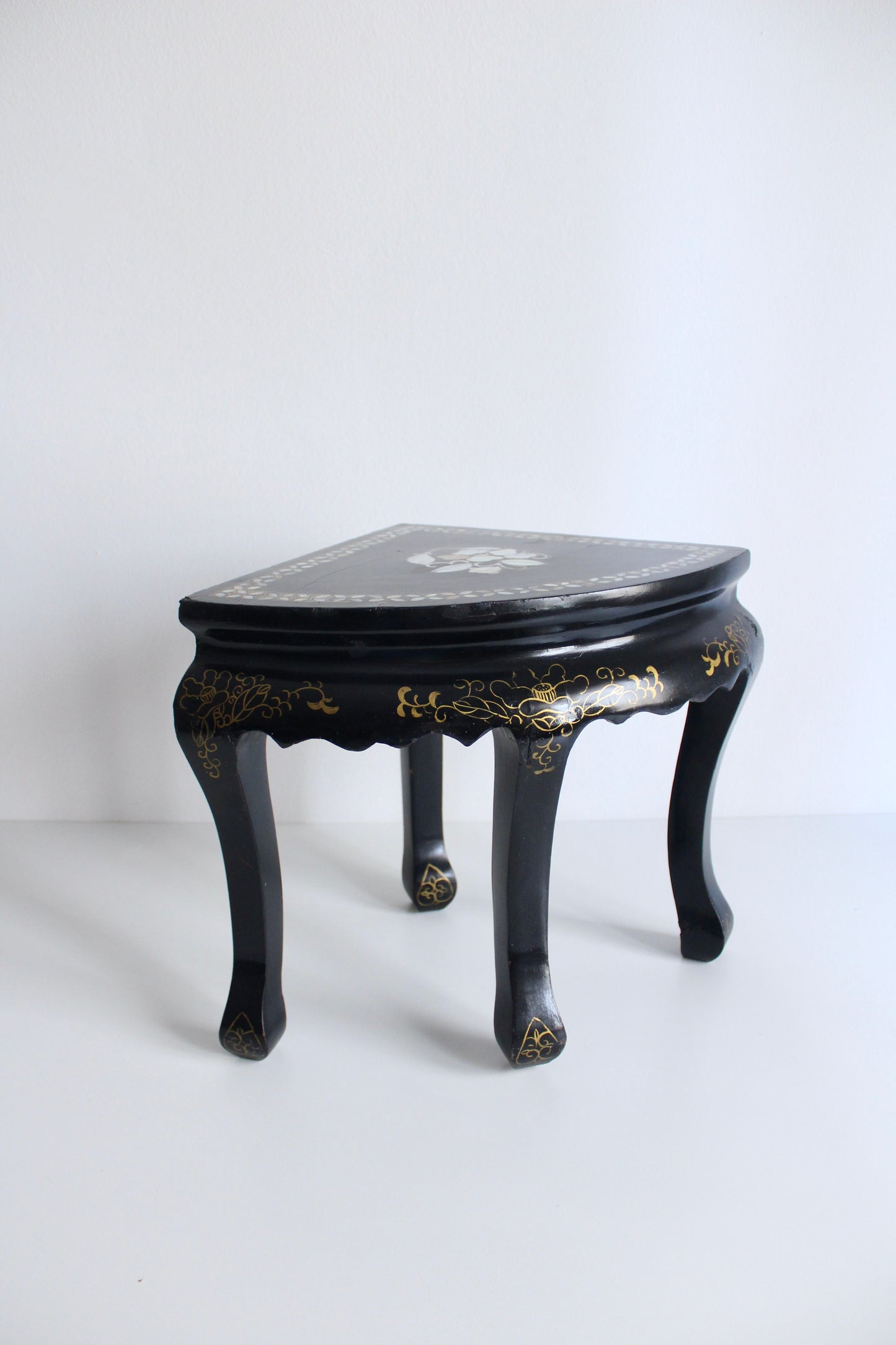 Vintage Black Lacquer and Mother of Pearl Tables