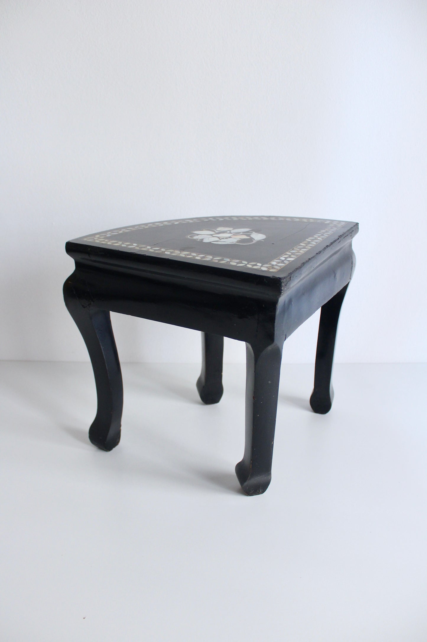Vintage Black Lacquer and Mother of Pearl Tables