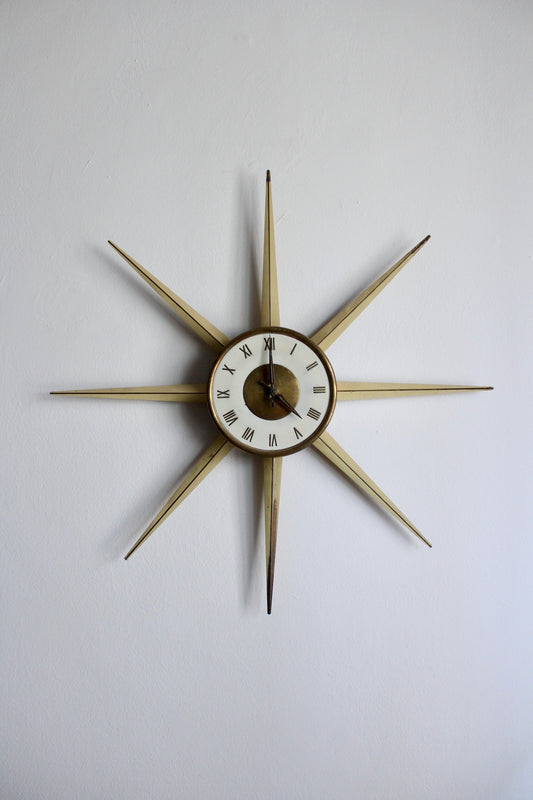 1950s Mid Century Starburst Clock