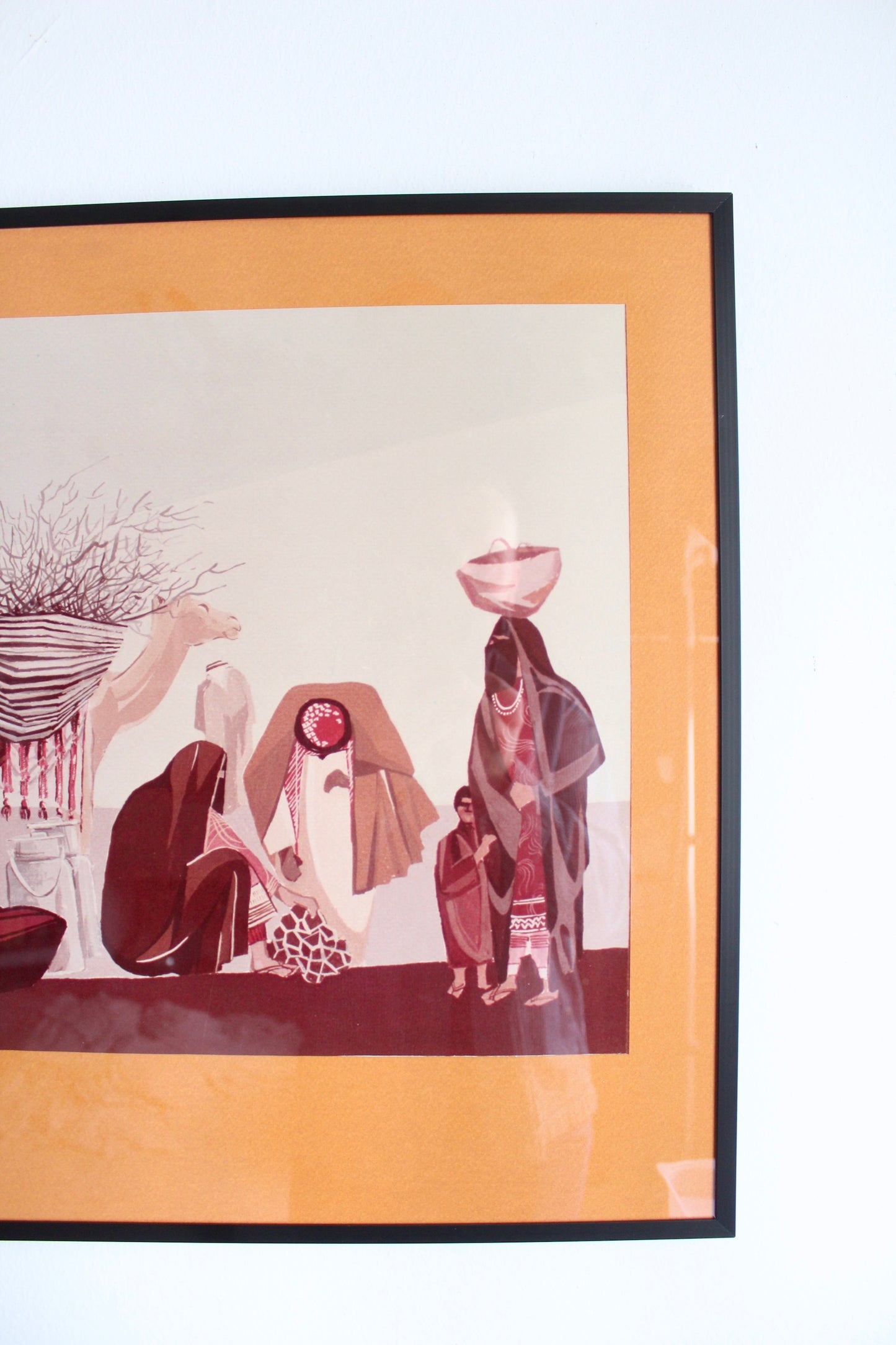 1960s-1970s Framed Kuwaiti Print Signed M. Askanani - On Hold for Farah until 12/29