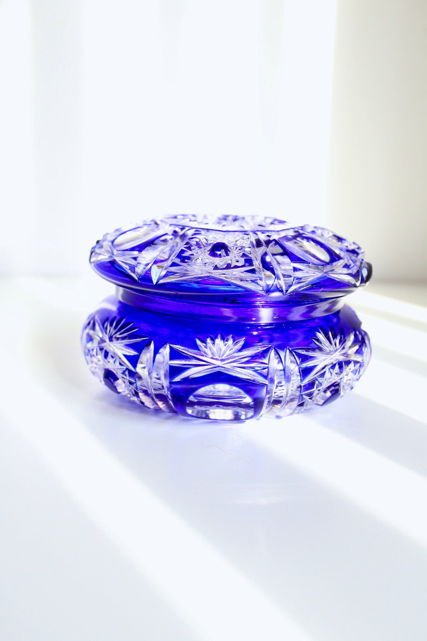 Midcentury Bohemian Lead Crystal Lidded Dish