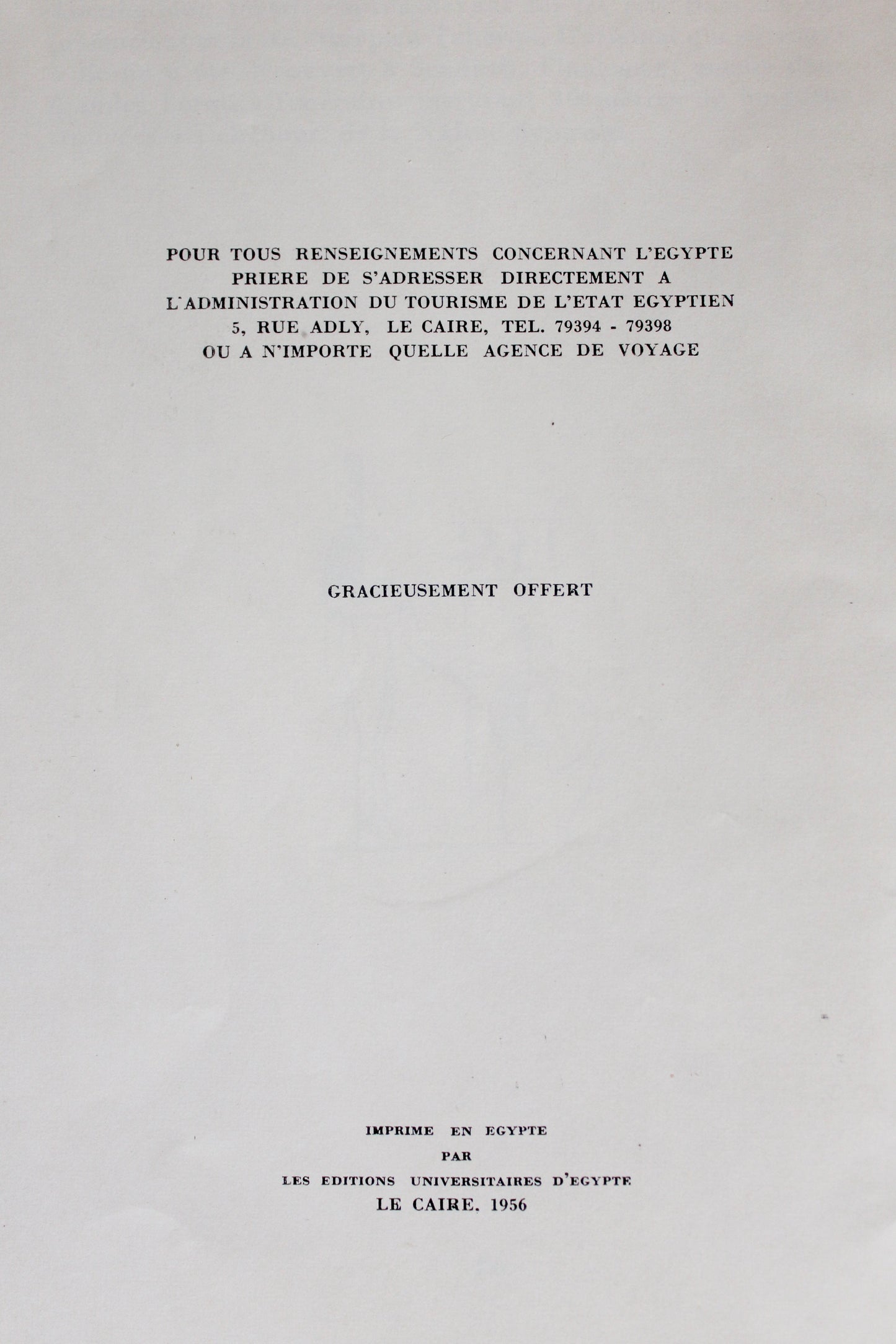 1956 Egyptian Museum Book in French