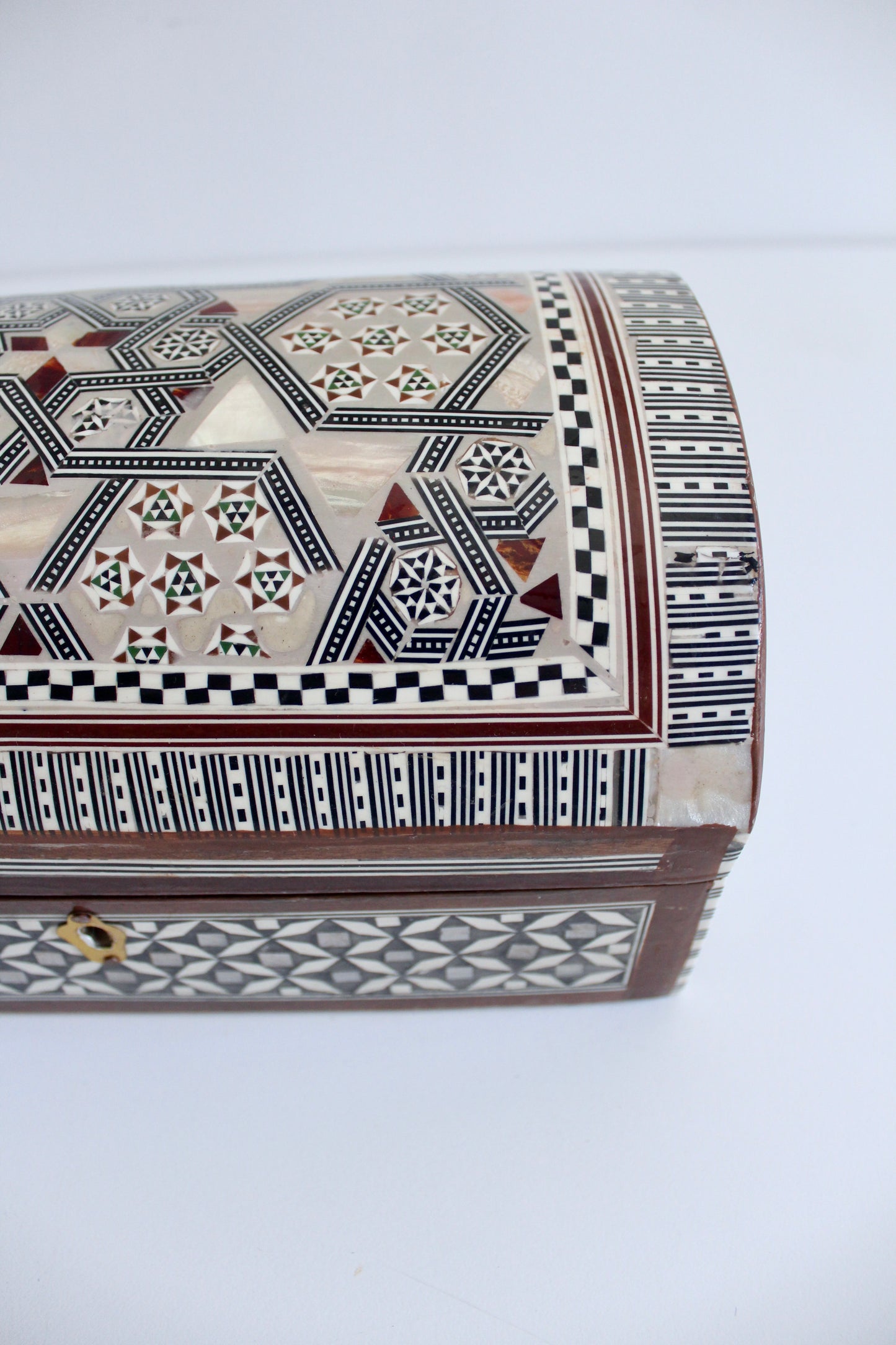 Vintage Syrian Marquetry Domed Box