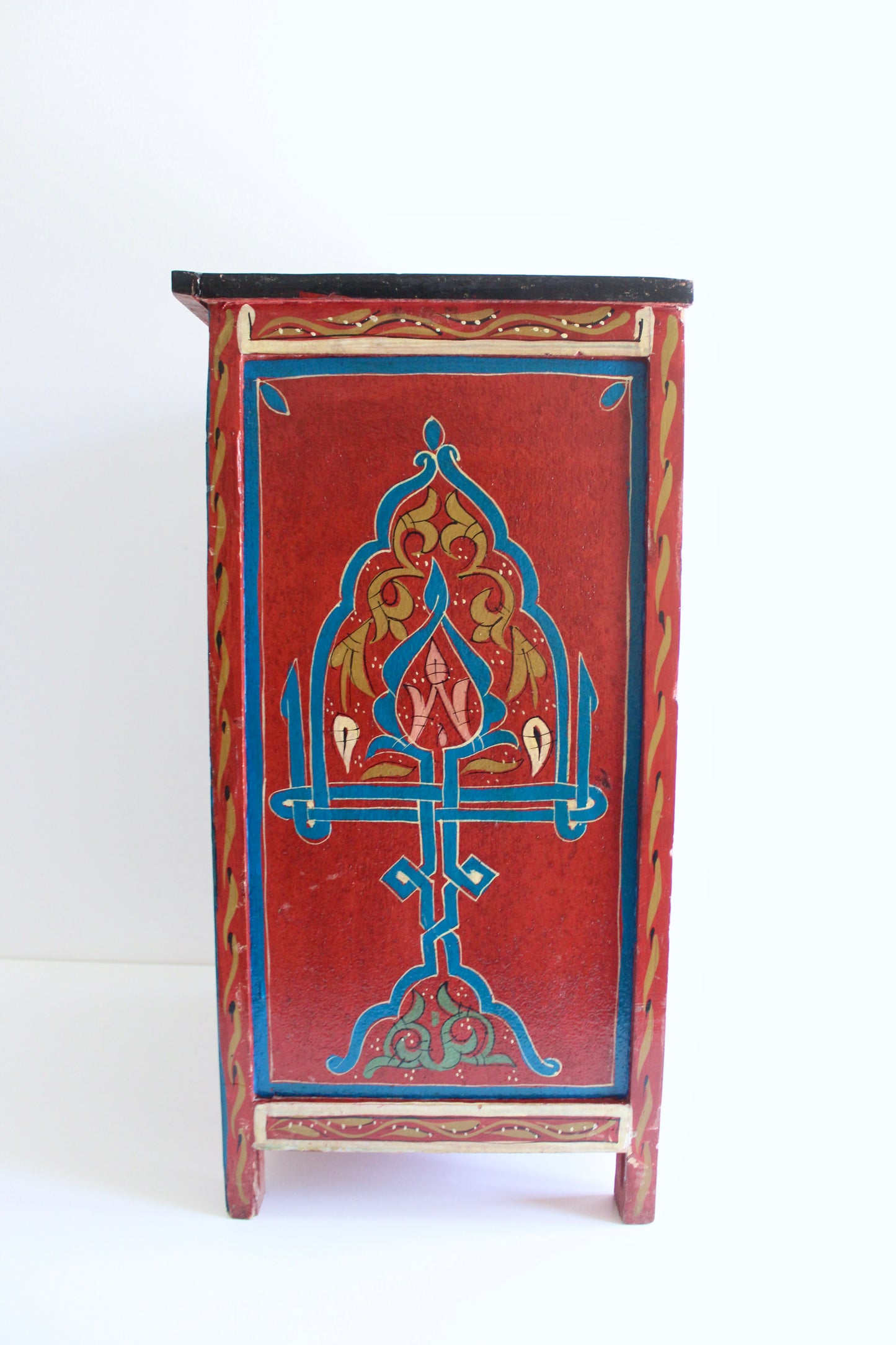Vintage Moroccan Painted Side Table