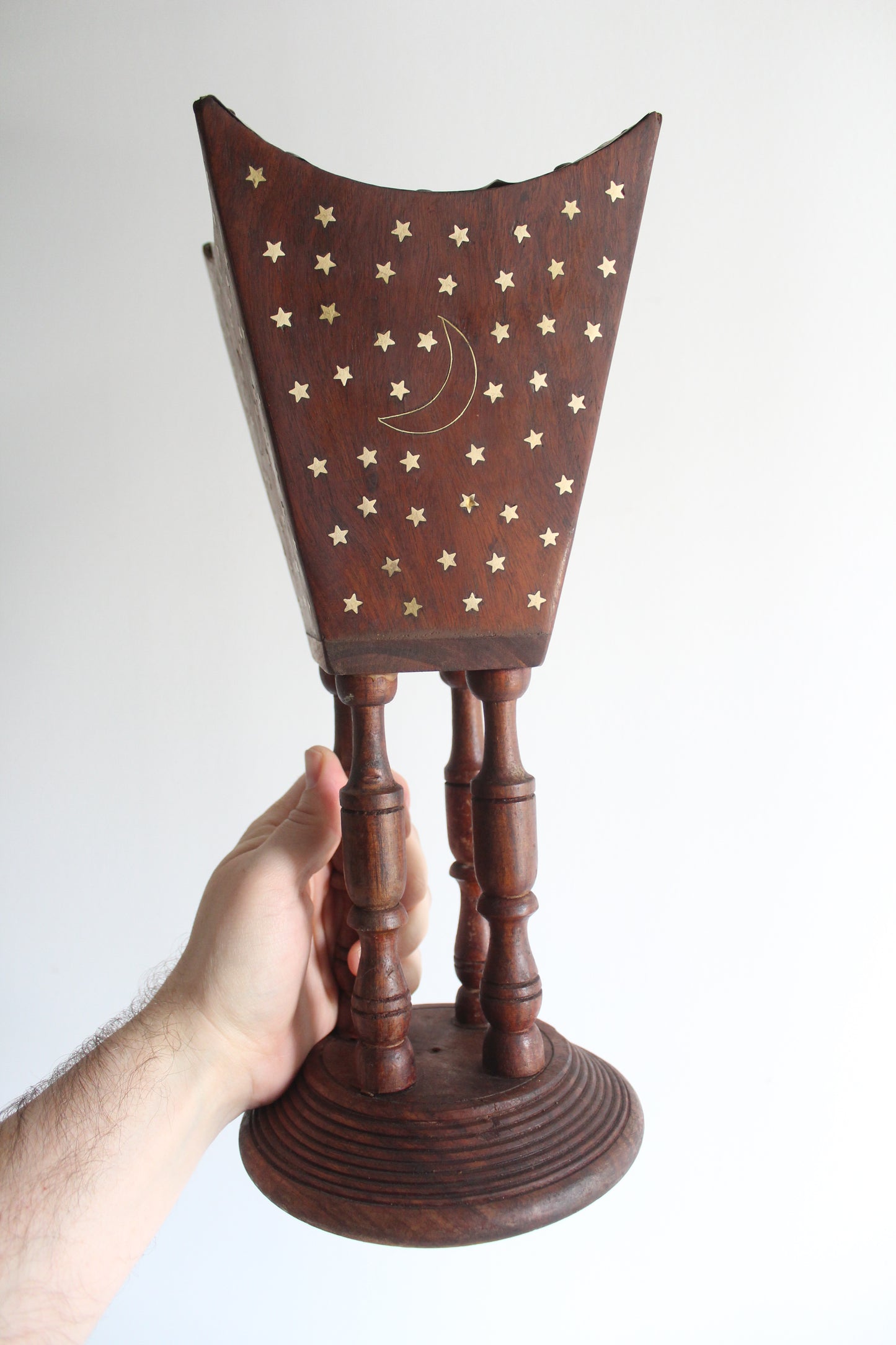 Large Rosewood and Brass Inlay Mubkhar