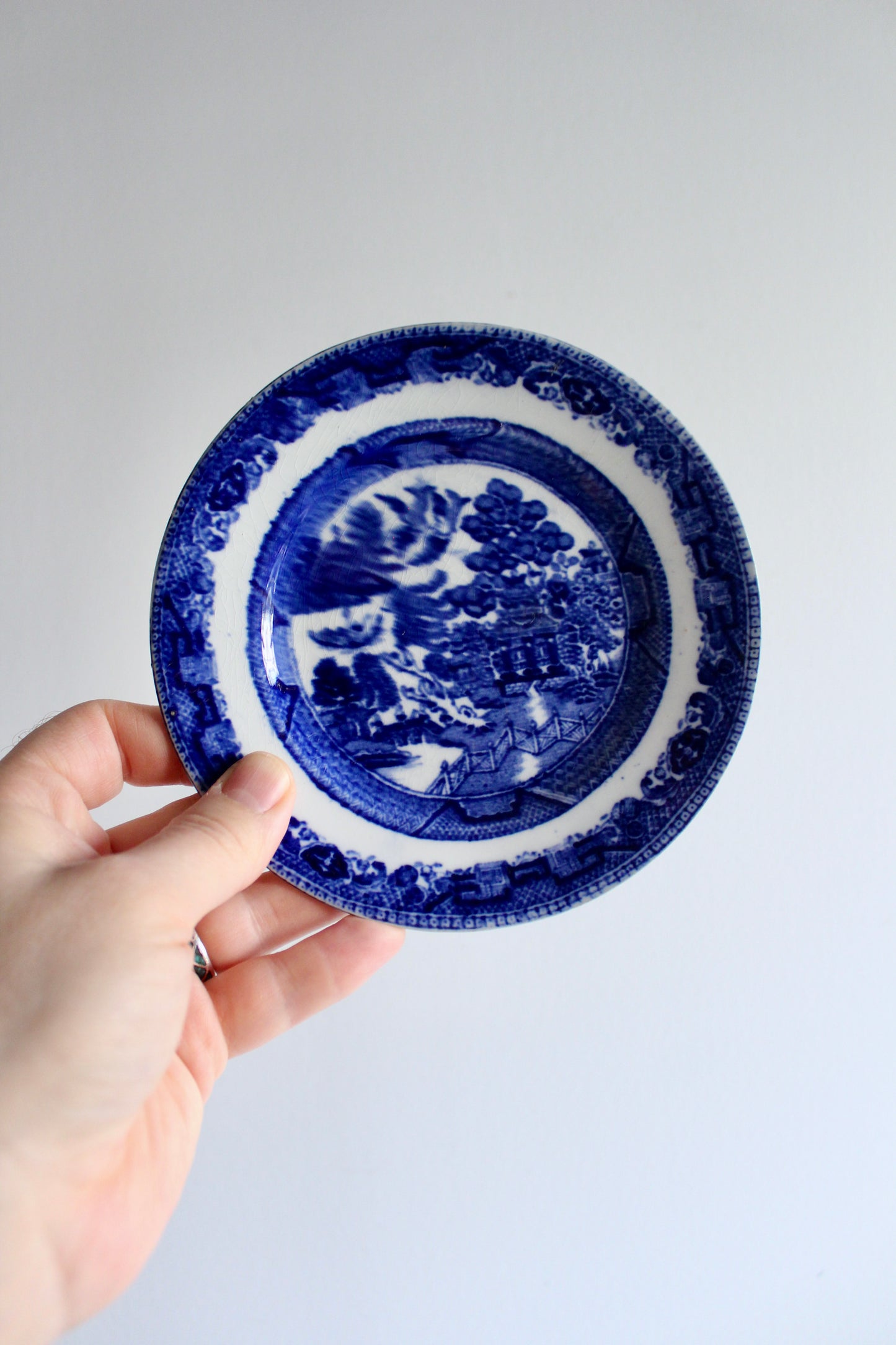 Midcentury Blue Willow Dessert Plate