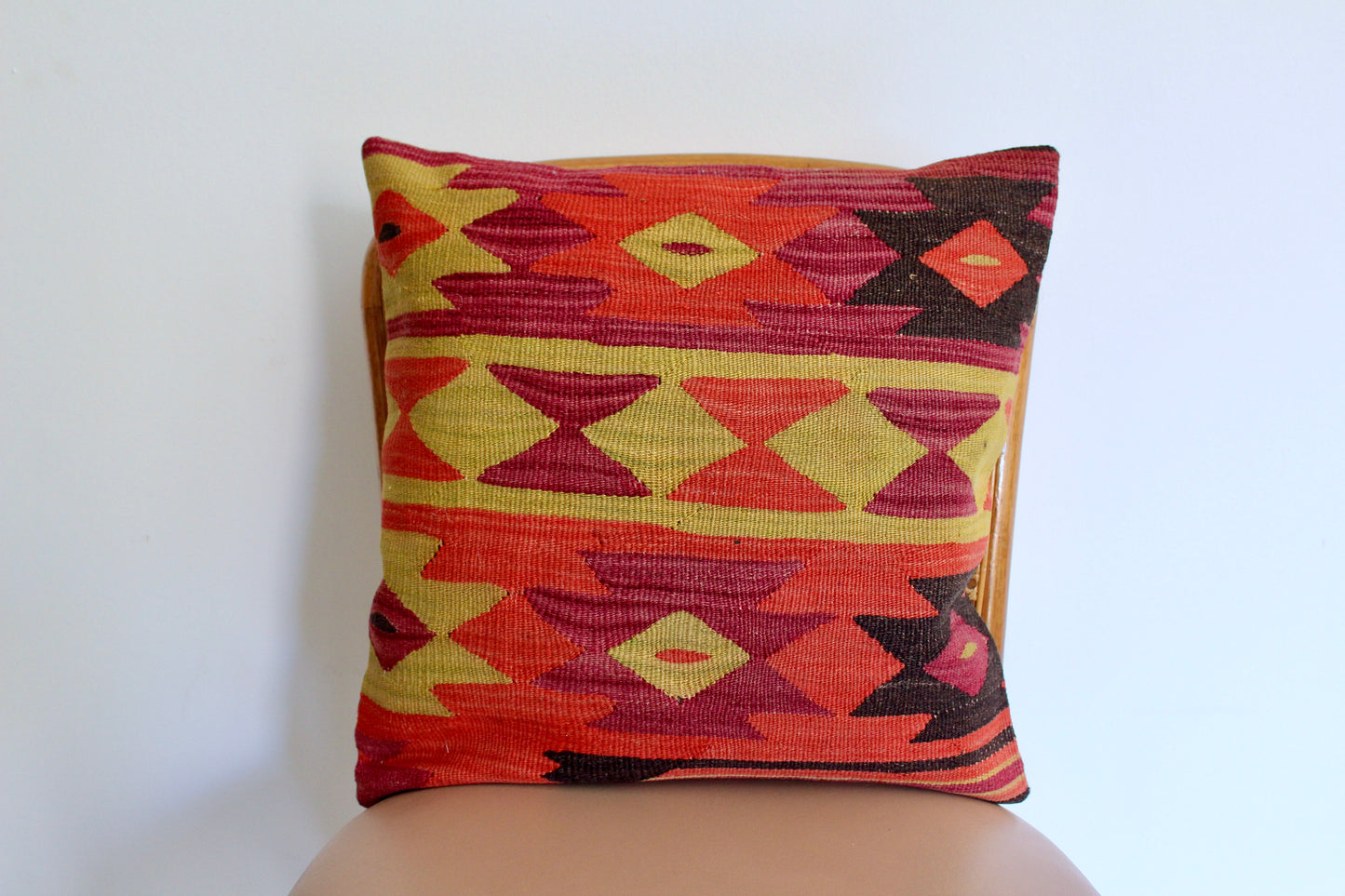 Vintage Turkish Kilim Pillow 7 - 40x40cm