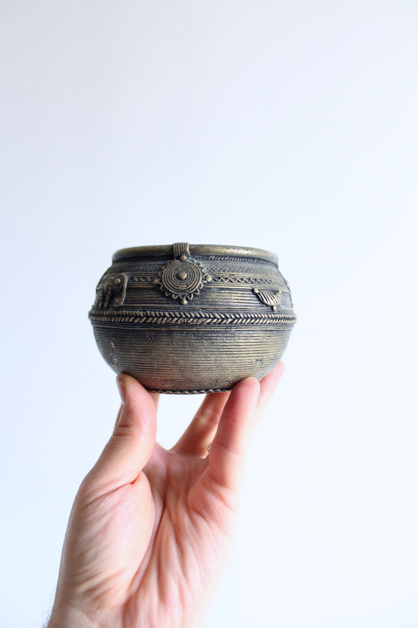 Vintage Indian Dhokra Metal Vessels