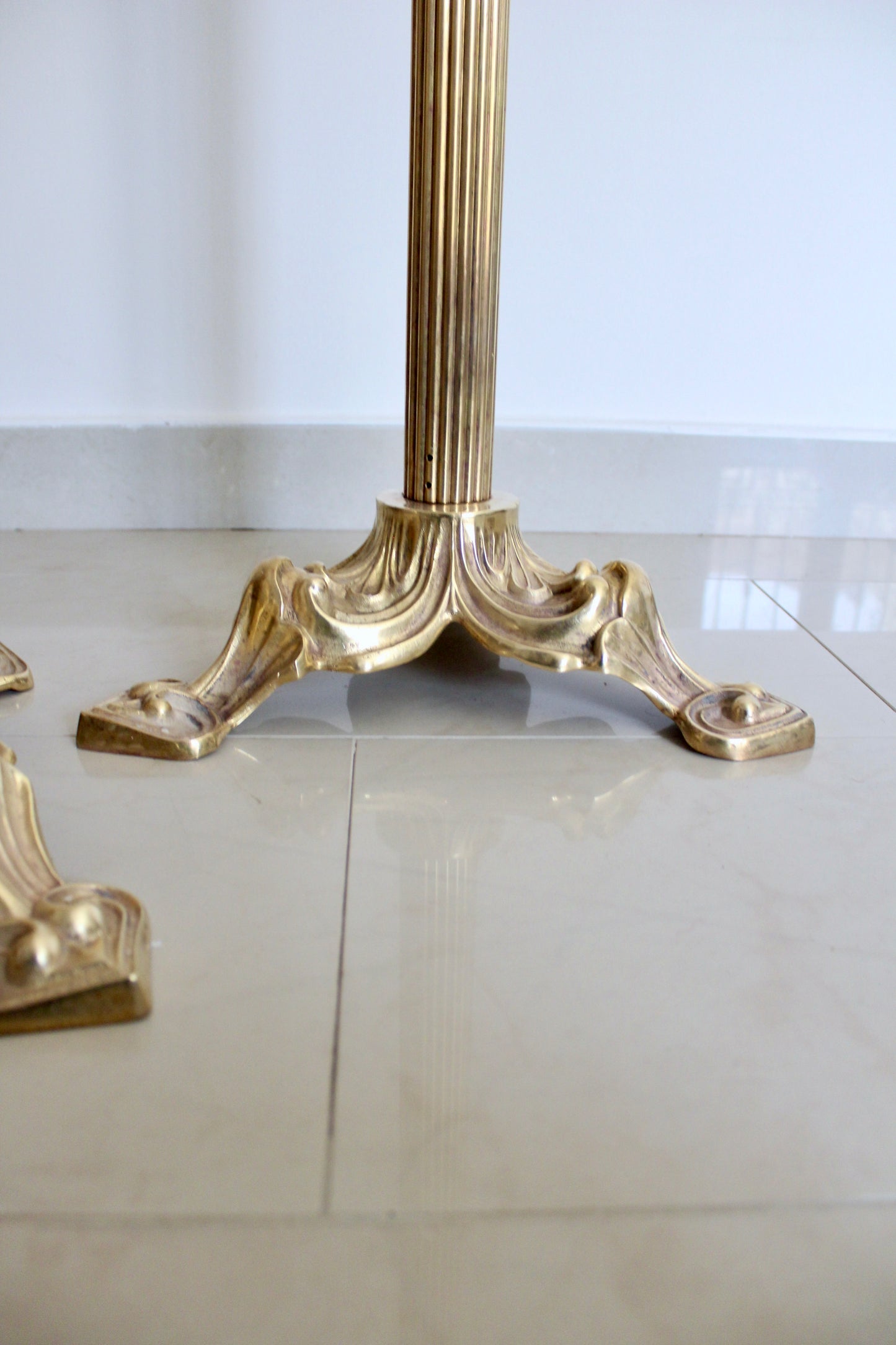 Empire Style Fluted Pedestal Candle Stands