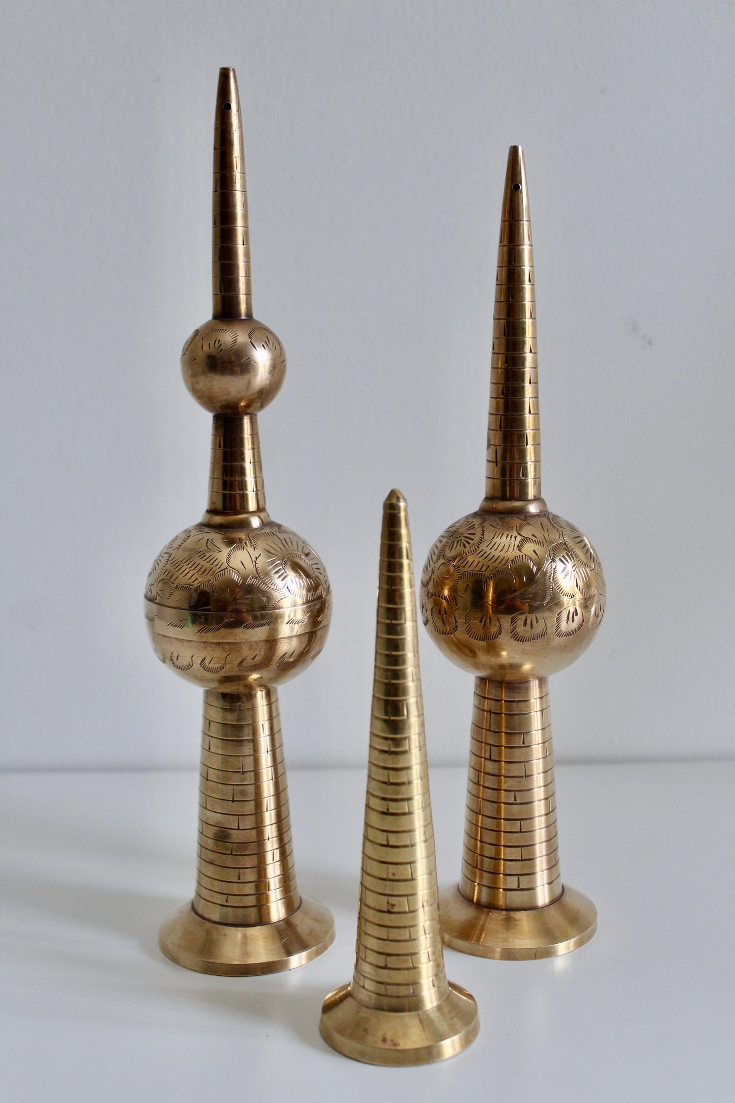 Vintage Brass Kuwait Towers Set