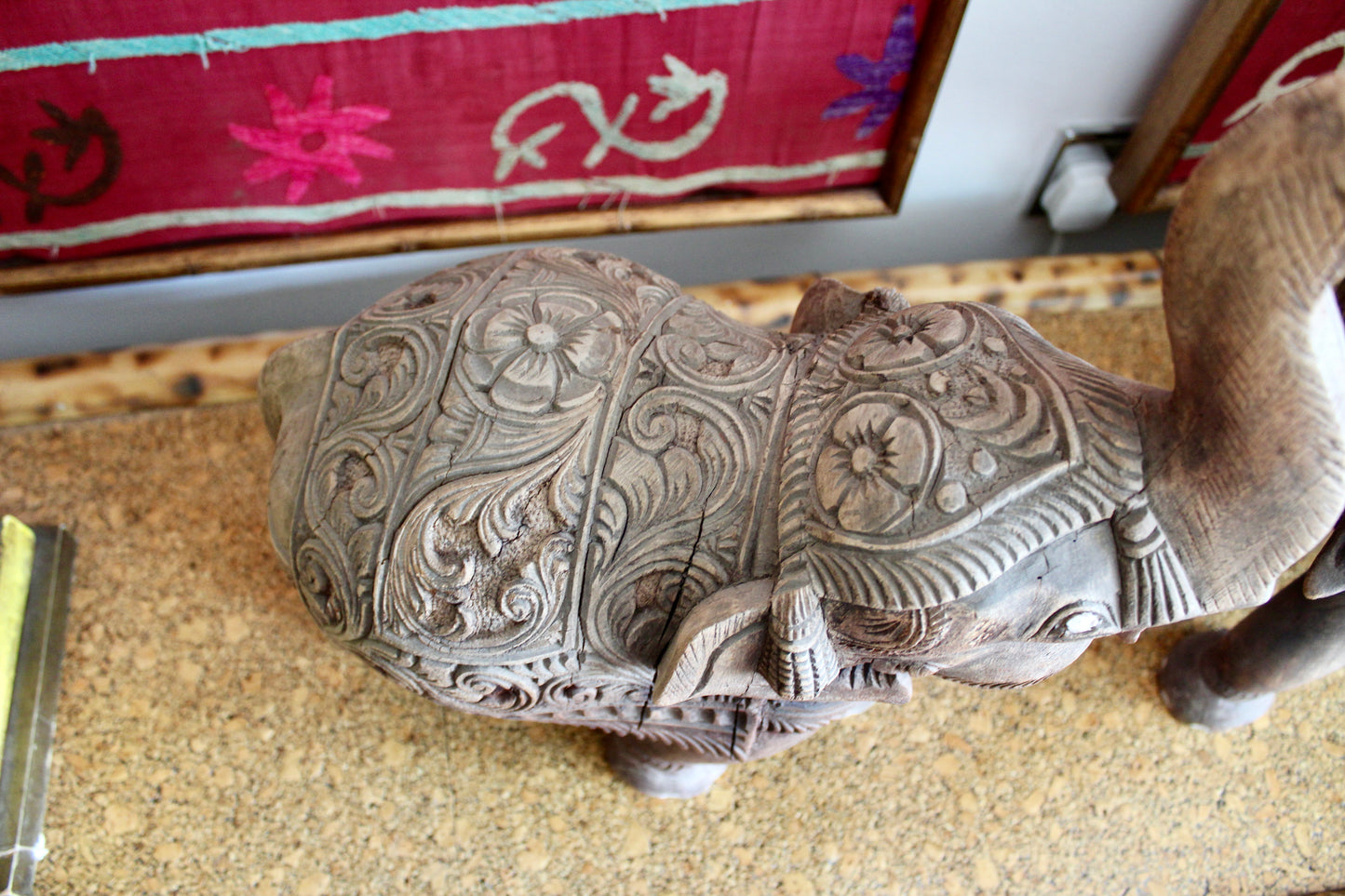 Pair of Hand Carved Wooden Elephants