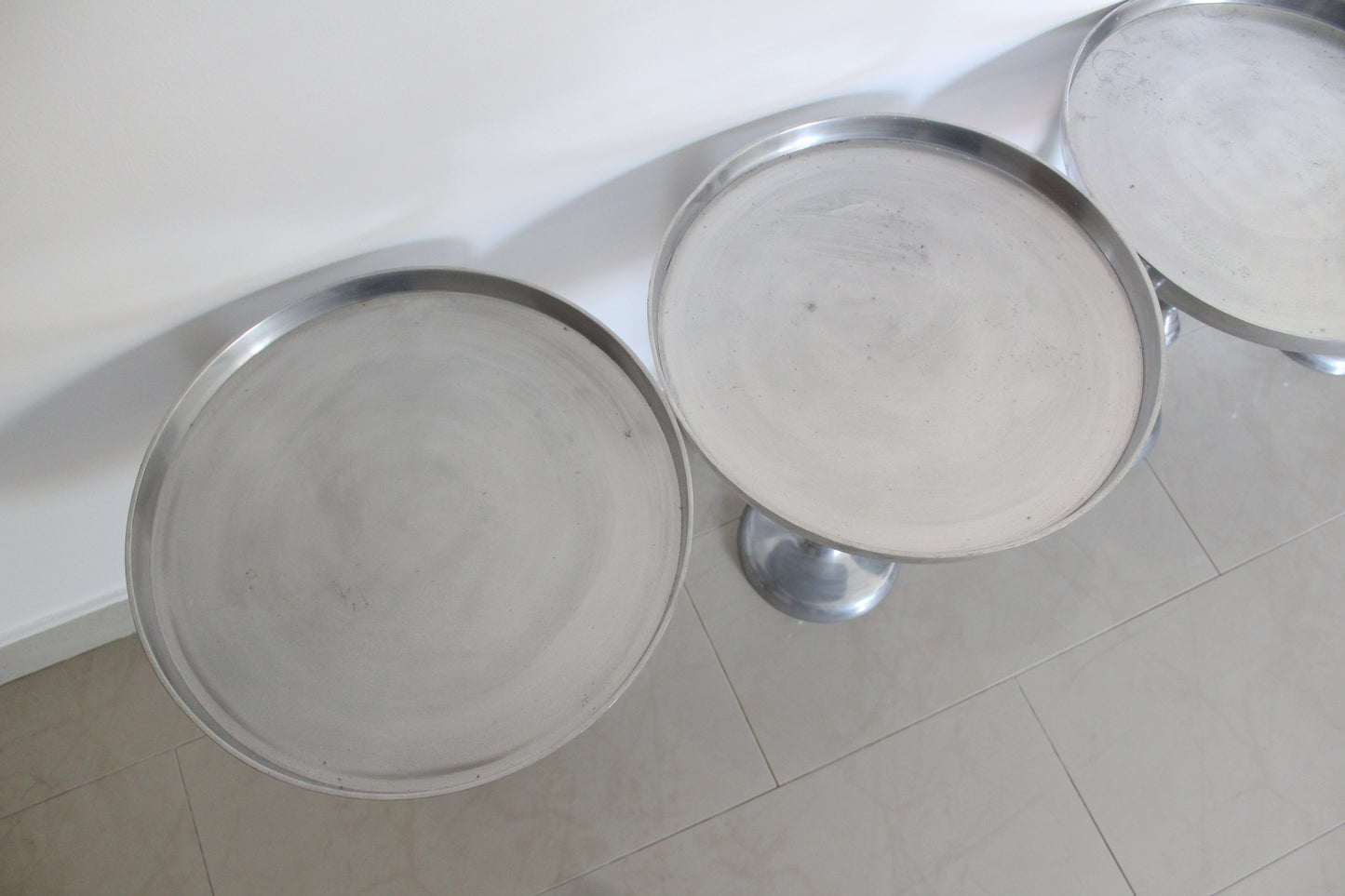 Vintage Indian Aluminum Side Tables