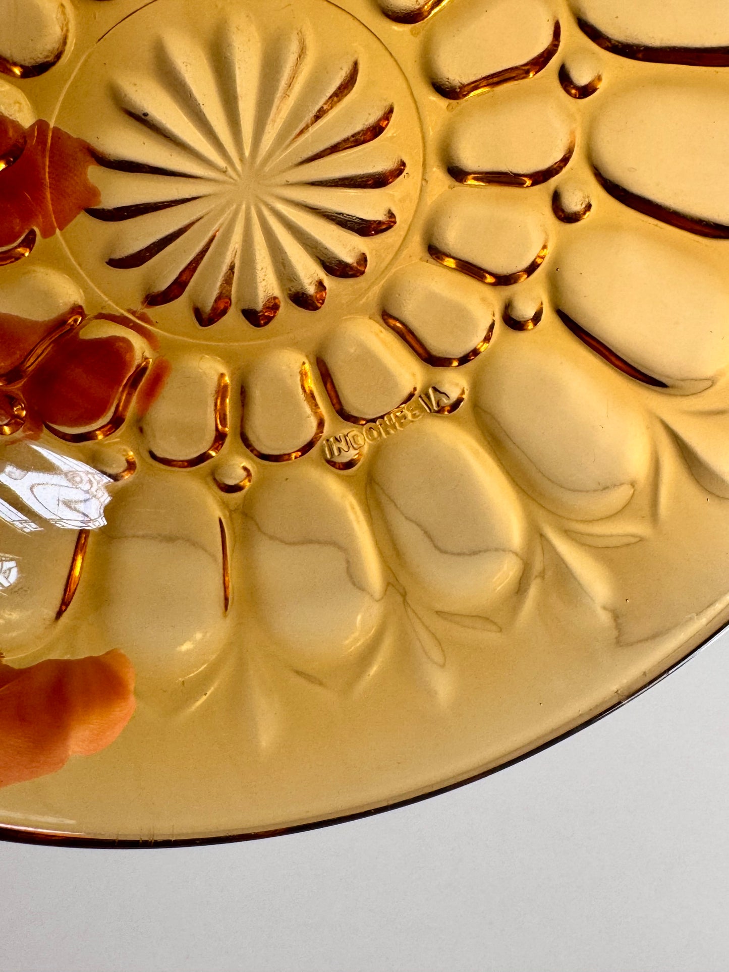 Vintage Amber Pressed Glass Bowls – Set of Two