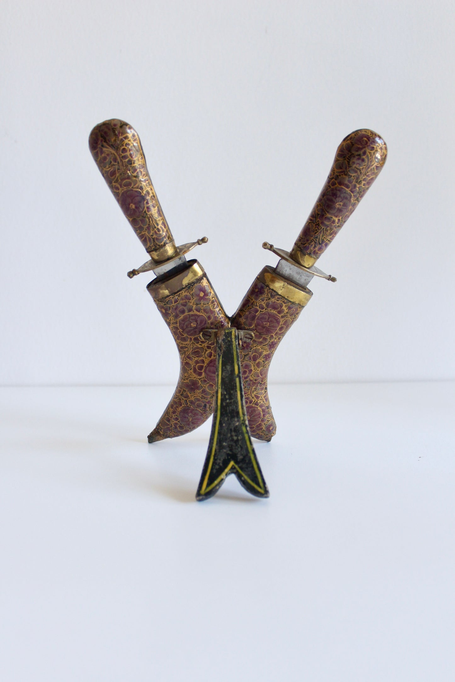 Antique 1940s Kashmiri Handmade Knife and Fork Set