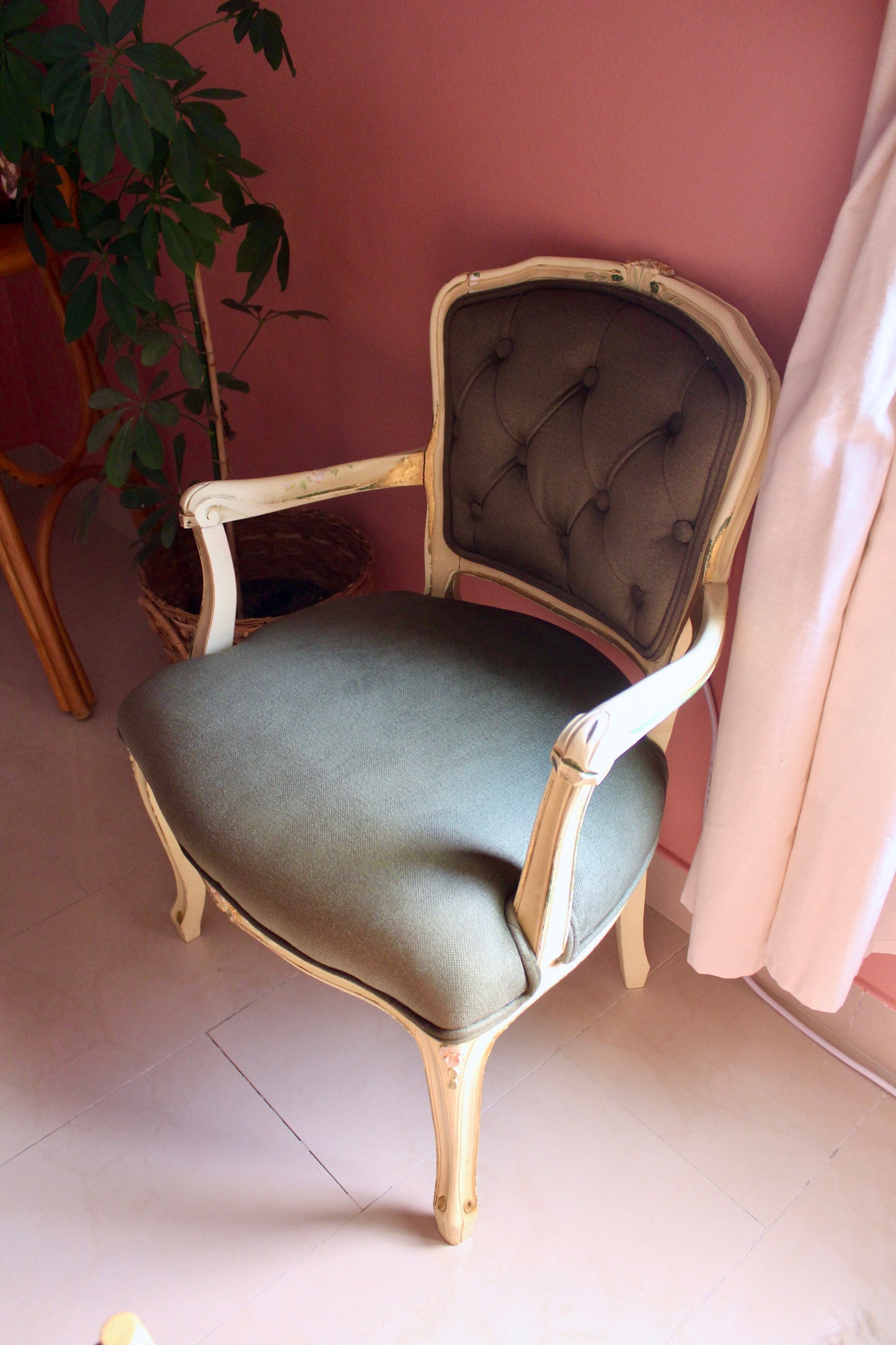 French Louis XV Style Bergère Armchair