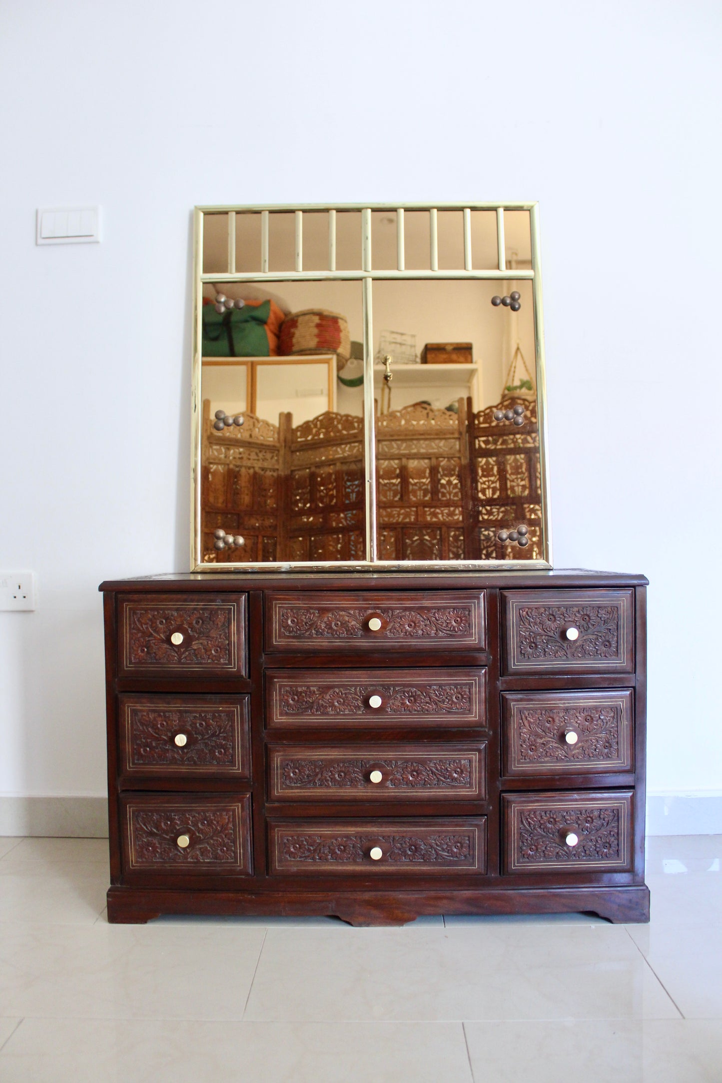 Vintage Kuwaiti Door Inspired Wall Mirror