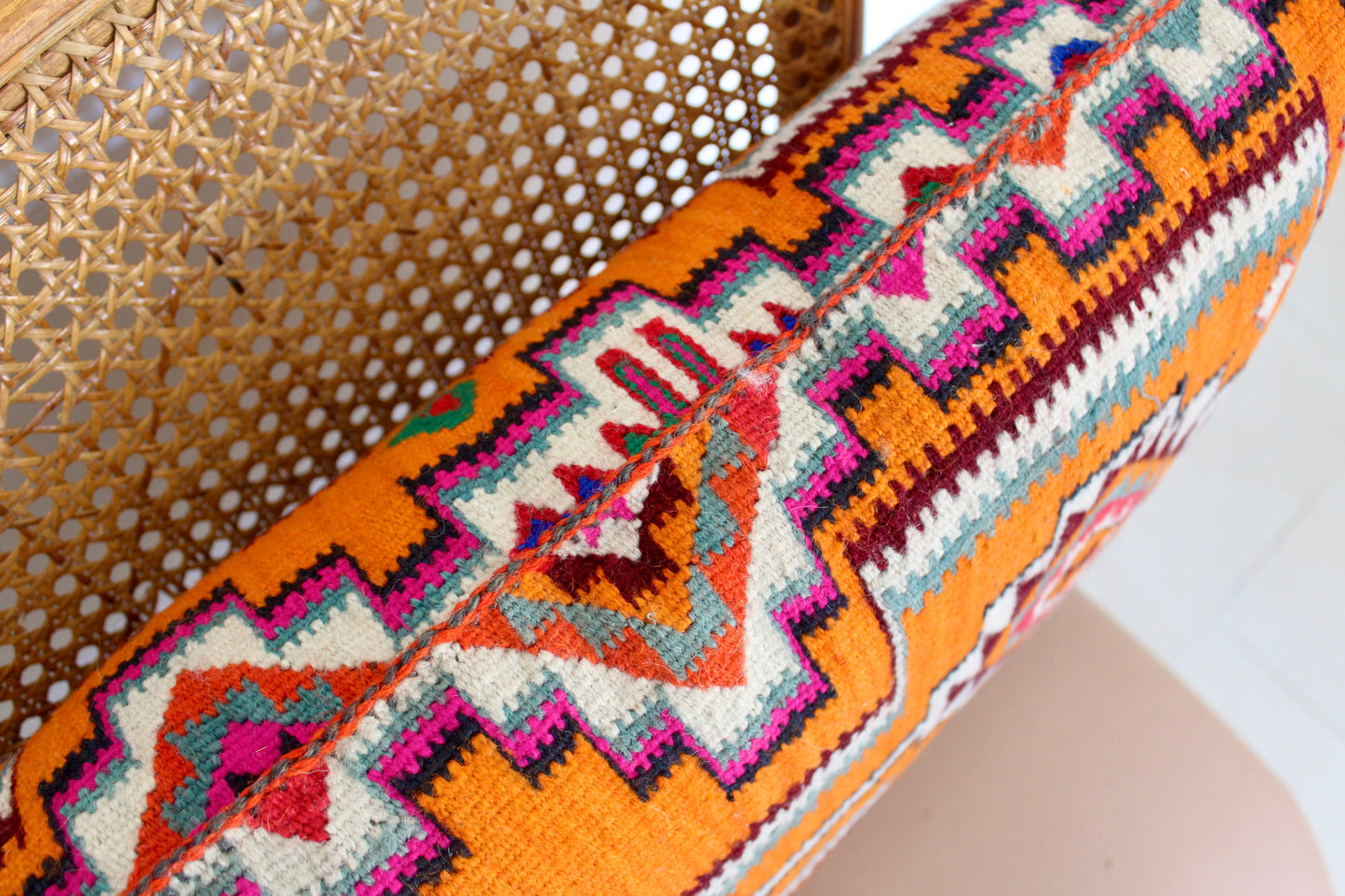 Vintage Handwoven Sadu (Kilim) Wool Cushion
