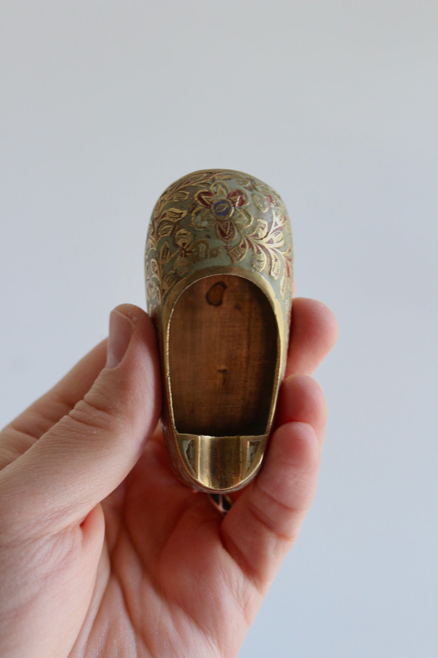 Vintage Indian Brass Clog Ashtray