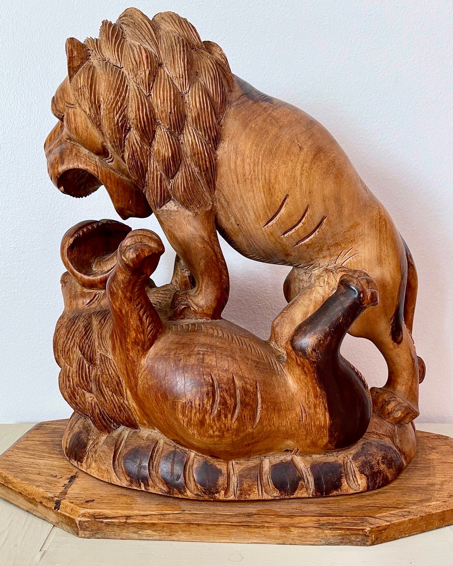 Vintage African Carved Lions