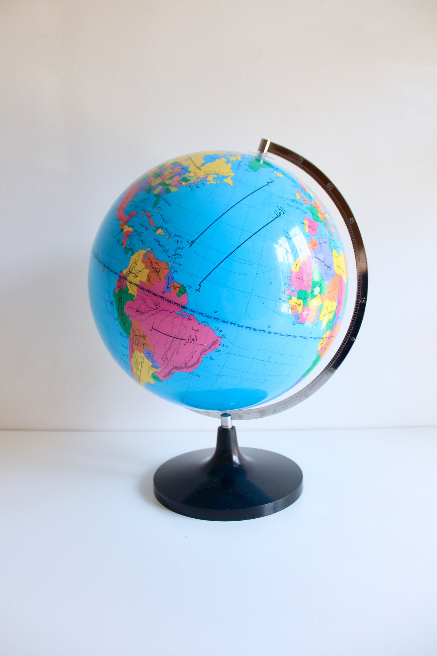 Vintage Arabic Mid-Century Educational Globe