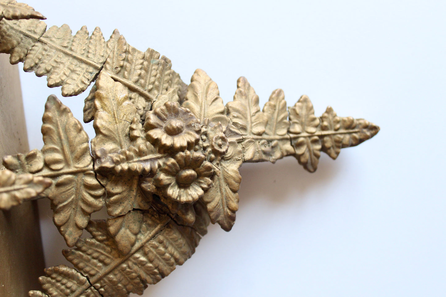 Antique French Gilt Wall Bracket Shelf with Floral & Fern Motif