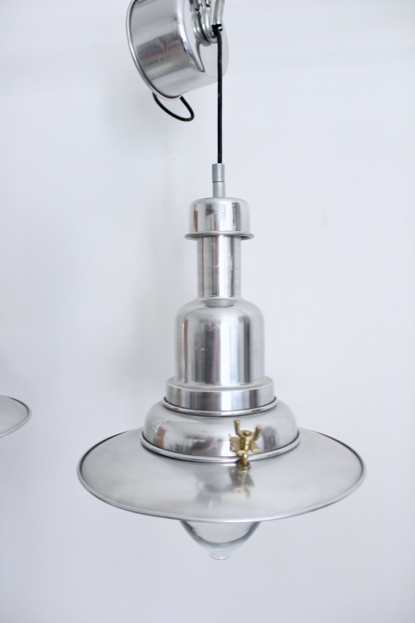 Pair of IKEA OTTAVA Industrial Aluminum Pendant Lights (Discontinued)