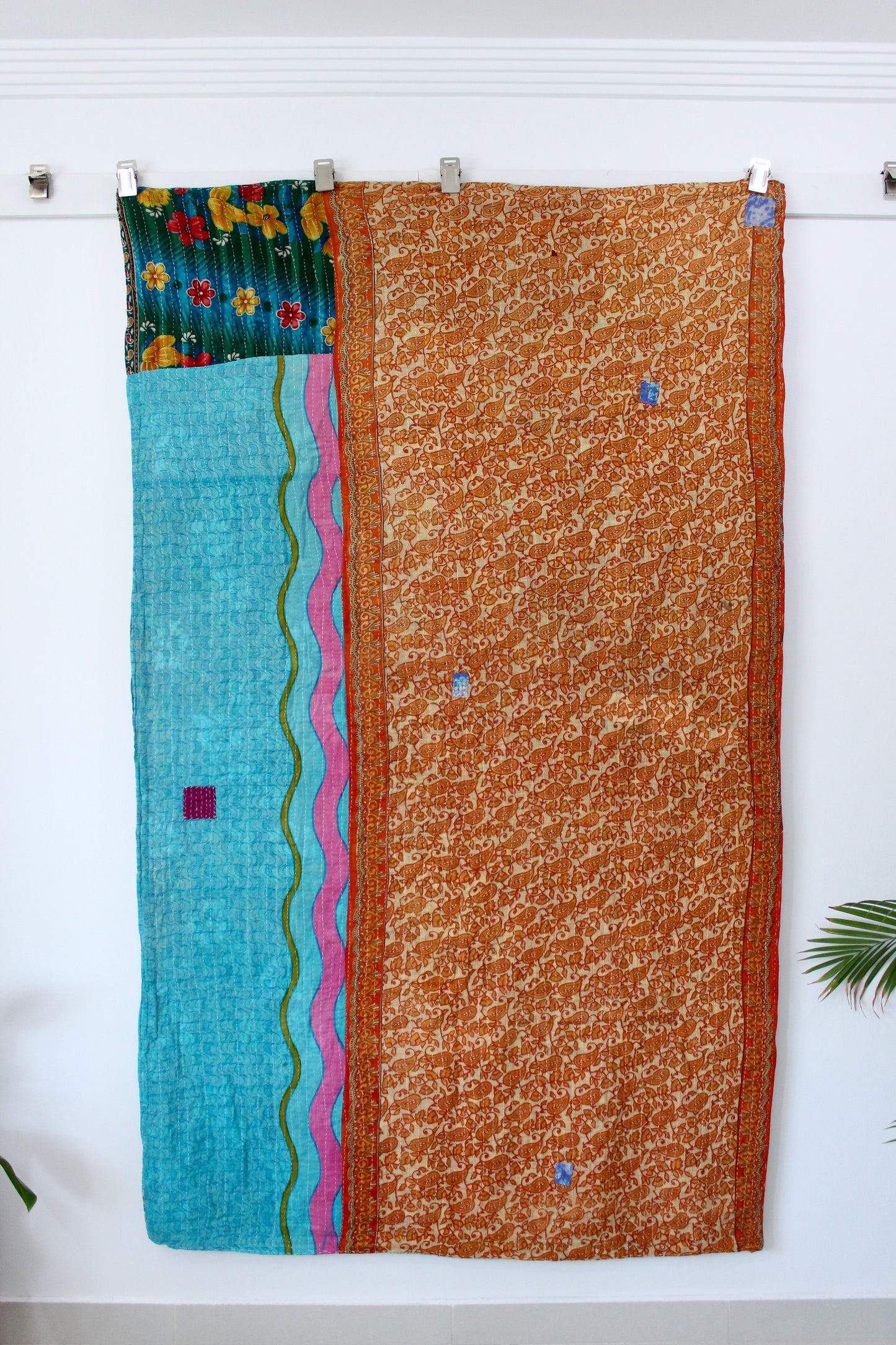 Vintage Indian Sari Kantha Quilt 2